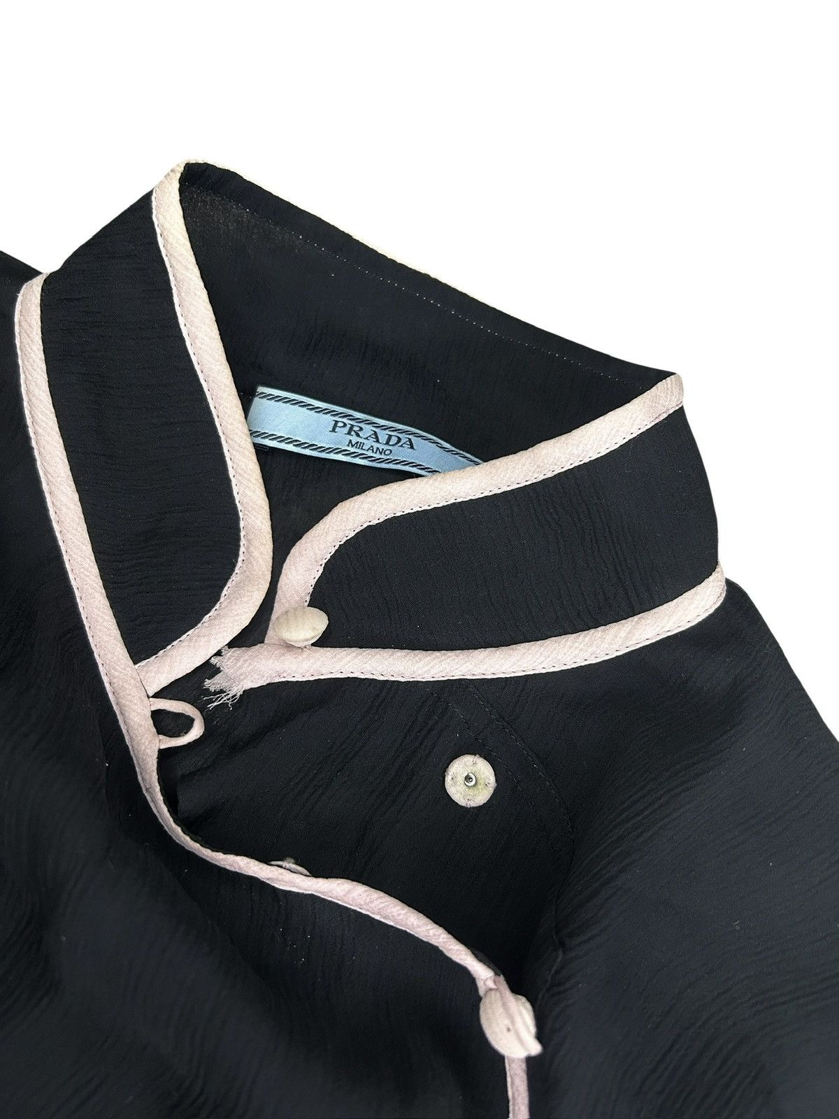 Prada S/S 17 Feather Trim Silk Top Size M / US 6-8 / IT 42-44 - 7 Thumbnail
