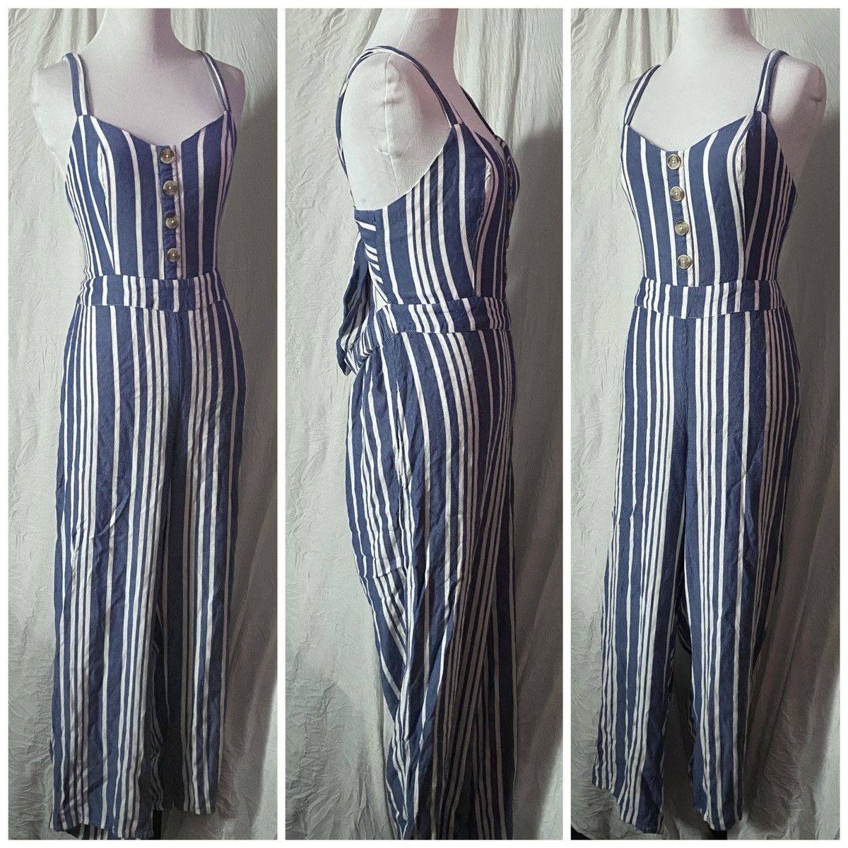 Express Express, Striped, Sleeveless, Backless, Wide Leg Jumper Size 28" / US 6 / IT 42 - 3 Thumbnail