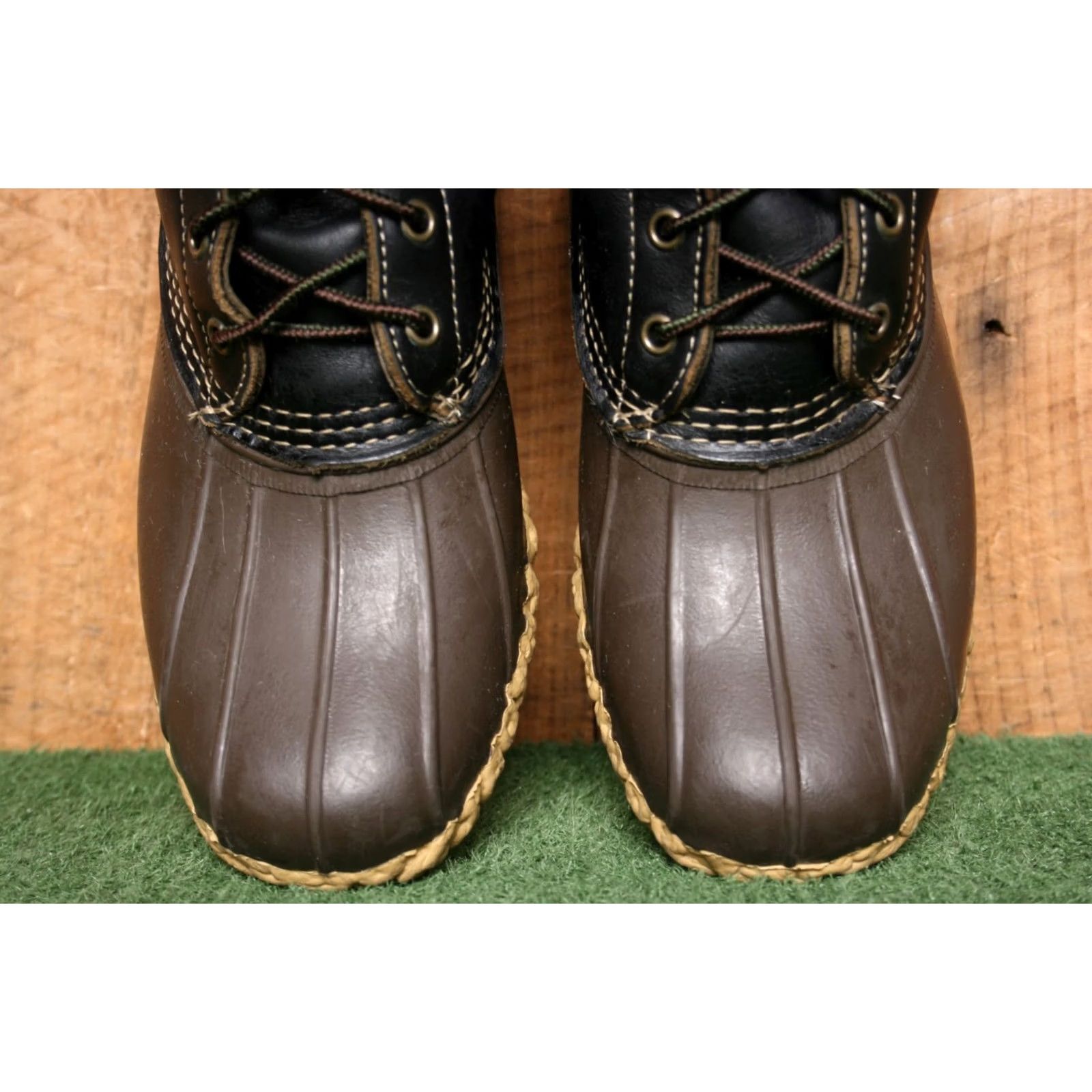 Vintage L.L. Bean Duck Boots 10" Brown Rubber Black Leather 8-Eye Unlined Women's 10M Shoes Boots Size US 10 / IT 40 - 6 Thumbnail