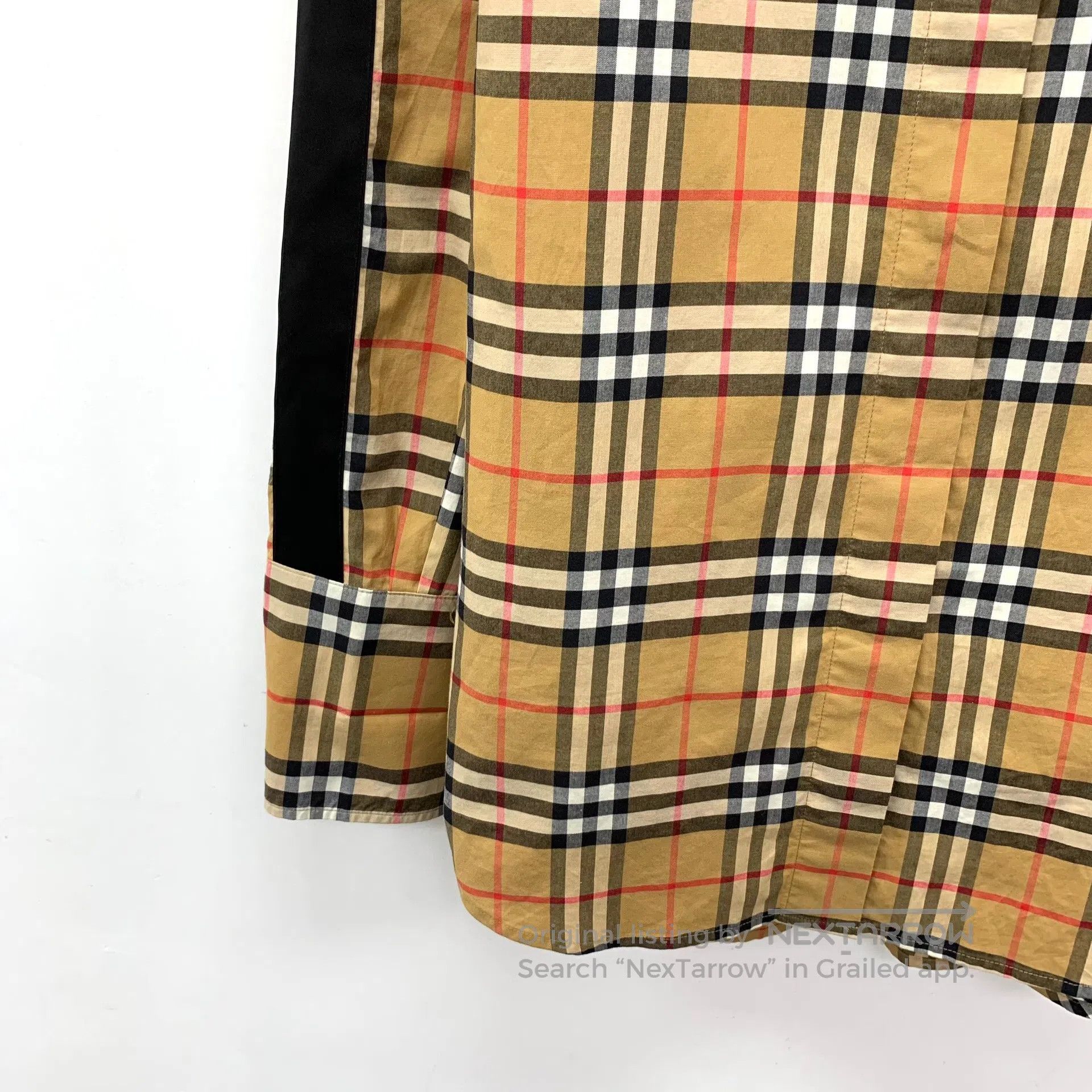 Burberry Burberry Dark Brown Classic Plaid Design Cotton Notched La Size US XS / EU 42 / 0 - 4 Thumbnail