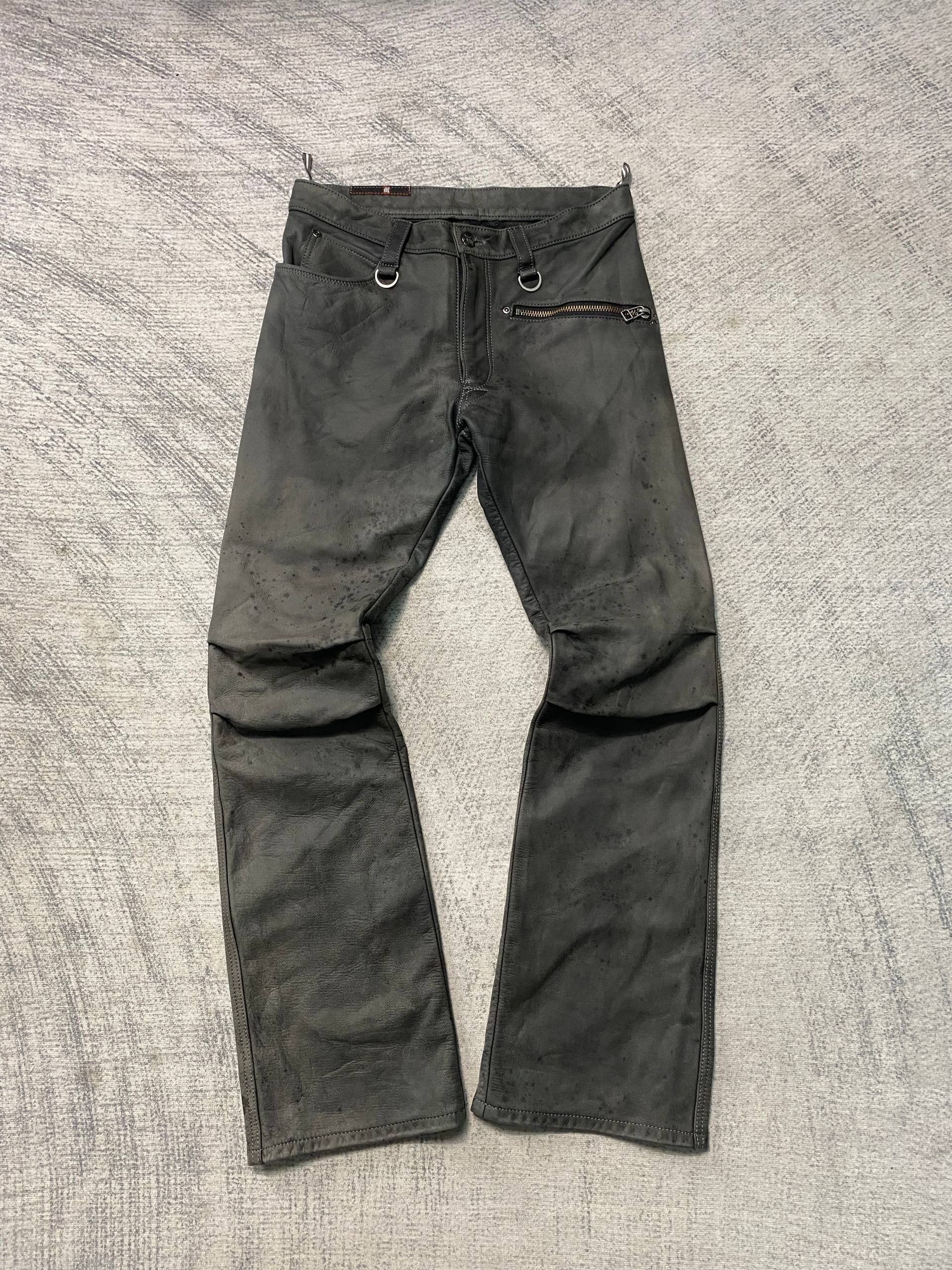 14th Addiction 14th addiction Cross Leather f Flare pants | Grailed