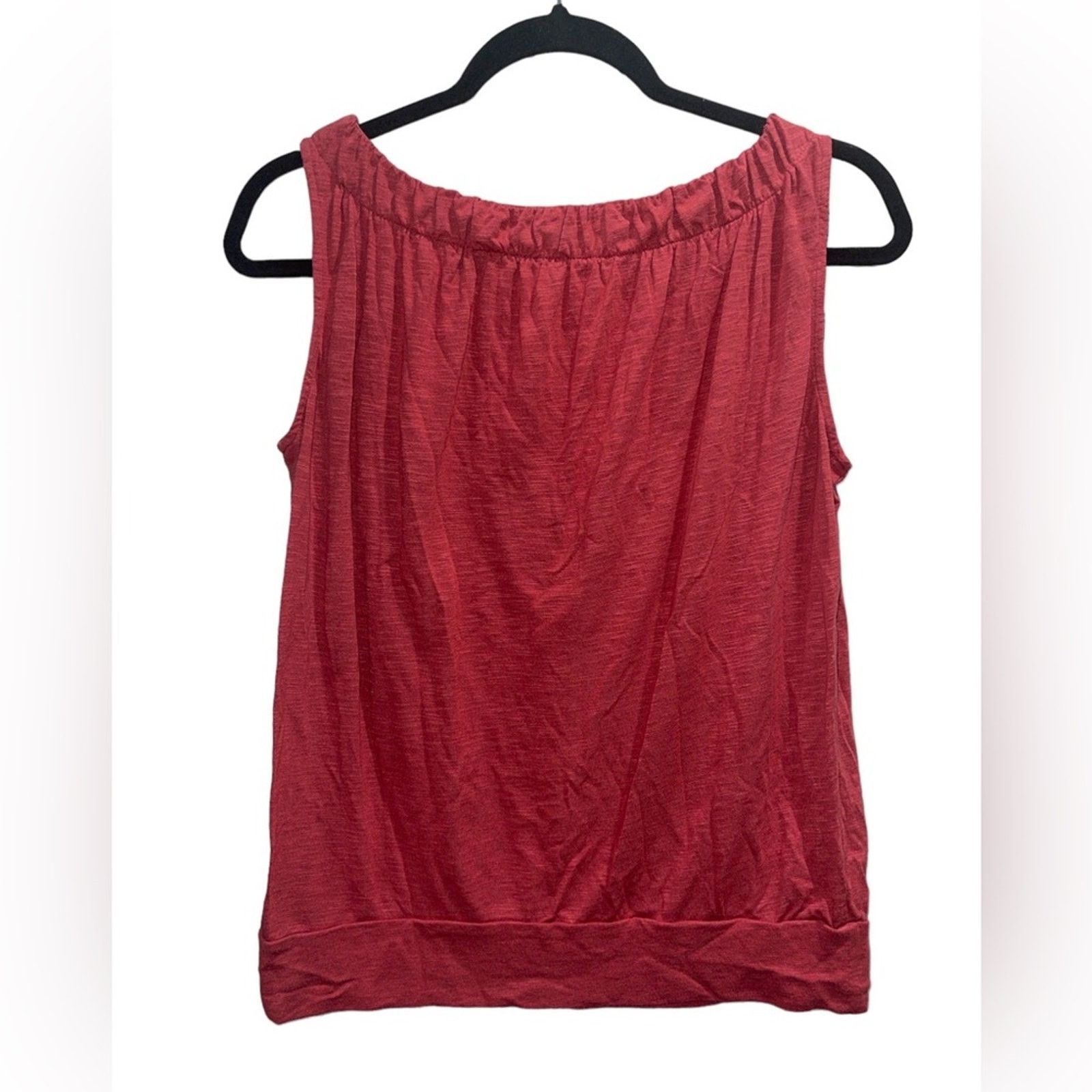 Loft LOFT Women’s Rust Gathered Collar Sleeveless Top Sz S Size S / US 4 / IT 40 - 1 Thumbnail