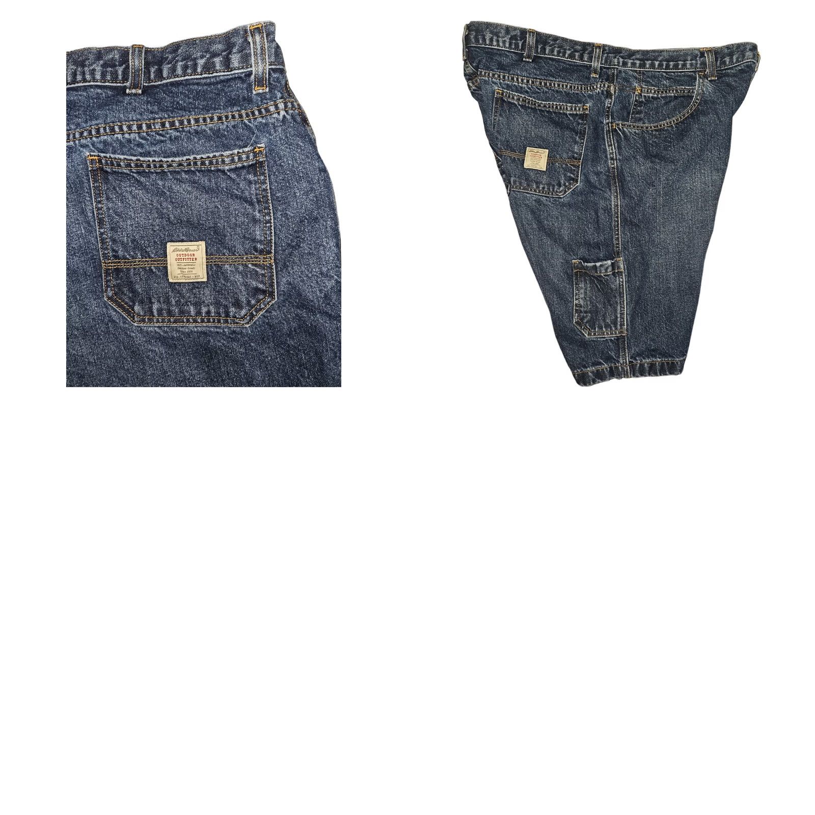 Eddie Bauer VINTAGE Eddie Bauer Jeans Cargo Shorts Men 40 Blue Denim Casual Outdoors Hiking 90s Nature Outdoor Mens) Size US 40 / EU 56 - 8 Thumbnail