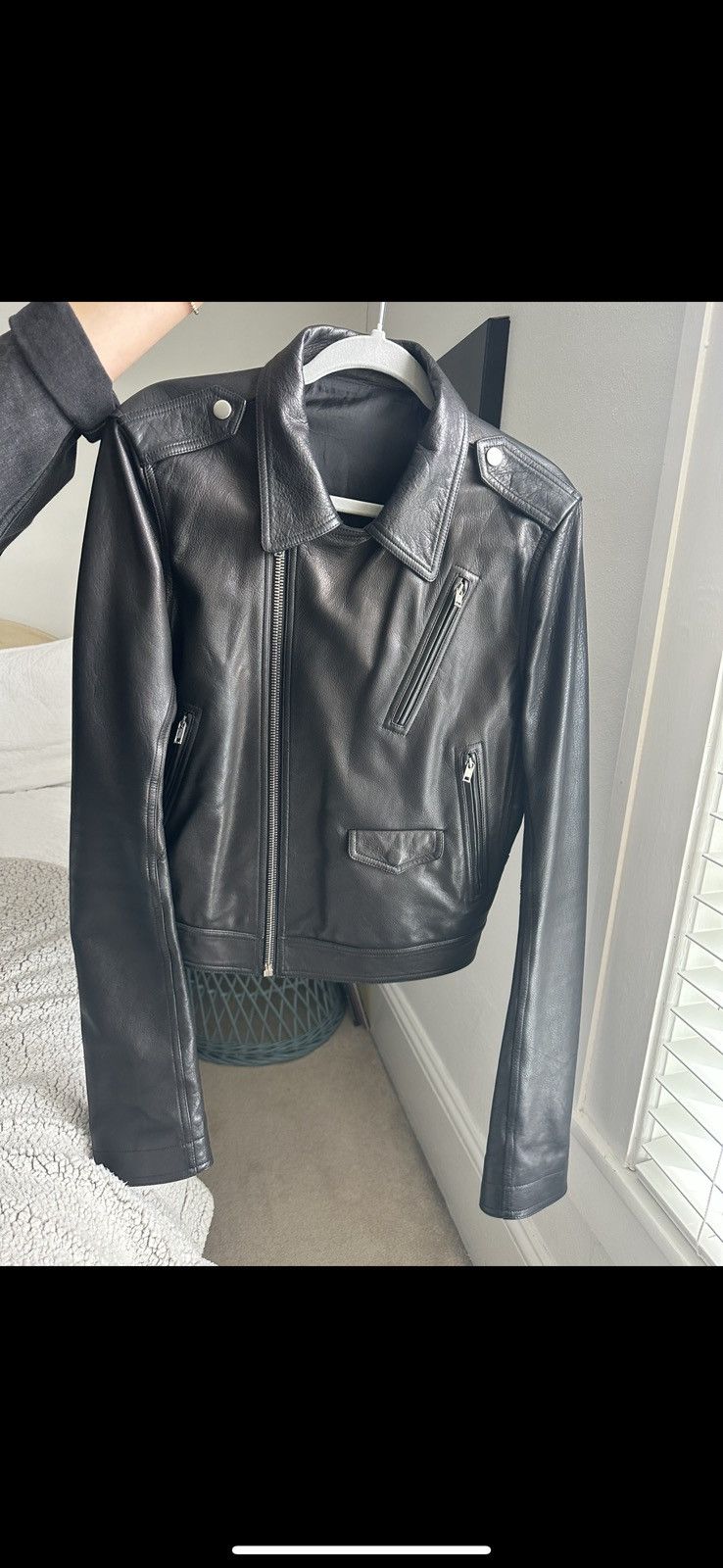 Rick Owens SS18 DIRT CROPPED STOOGES LEATHER JACKET | Grailed