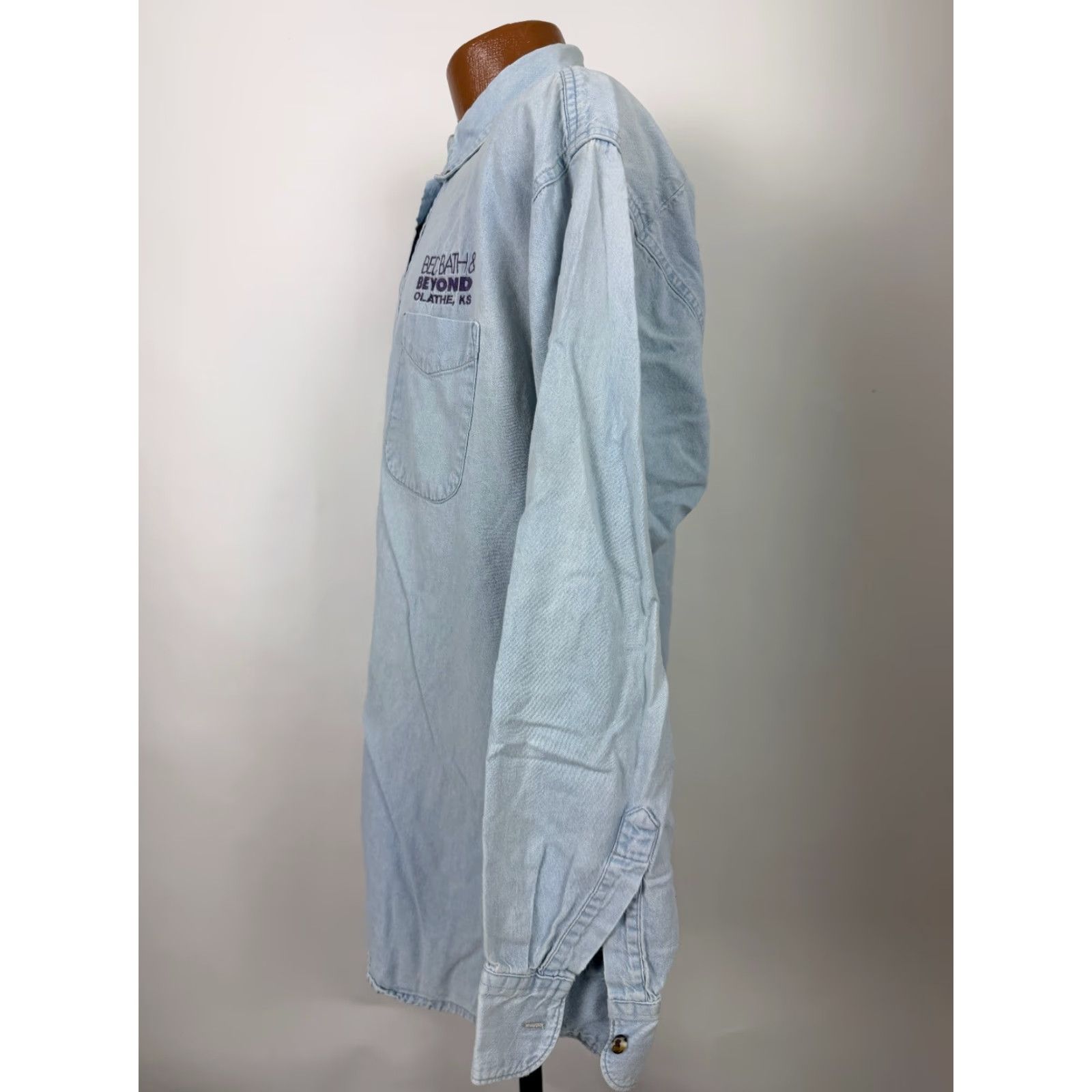 Denime VINTAGE Camp Creek Denim Shirt Men L Blue Cotton Button-Up 90s Y2K Embroidered Pockets Size US L / EU 52-54 / 3 - 5 Thumbnail