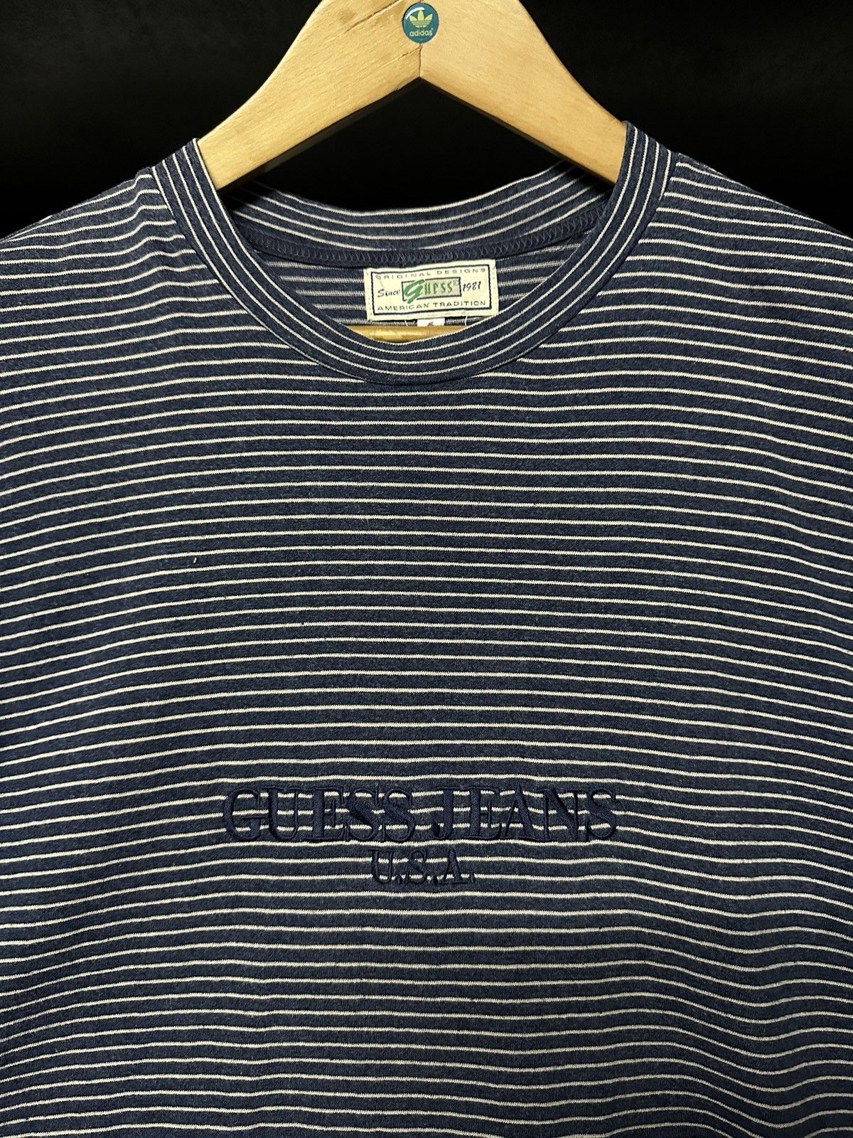 Guess × Vintage Vintage 90s Guess Stripe Faded Tee A$ap Rocky Size US XL / EU 56 / 4 - 2 Thumbnail