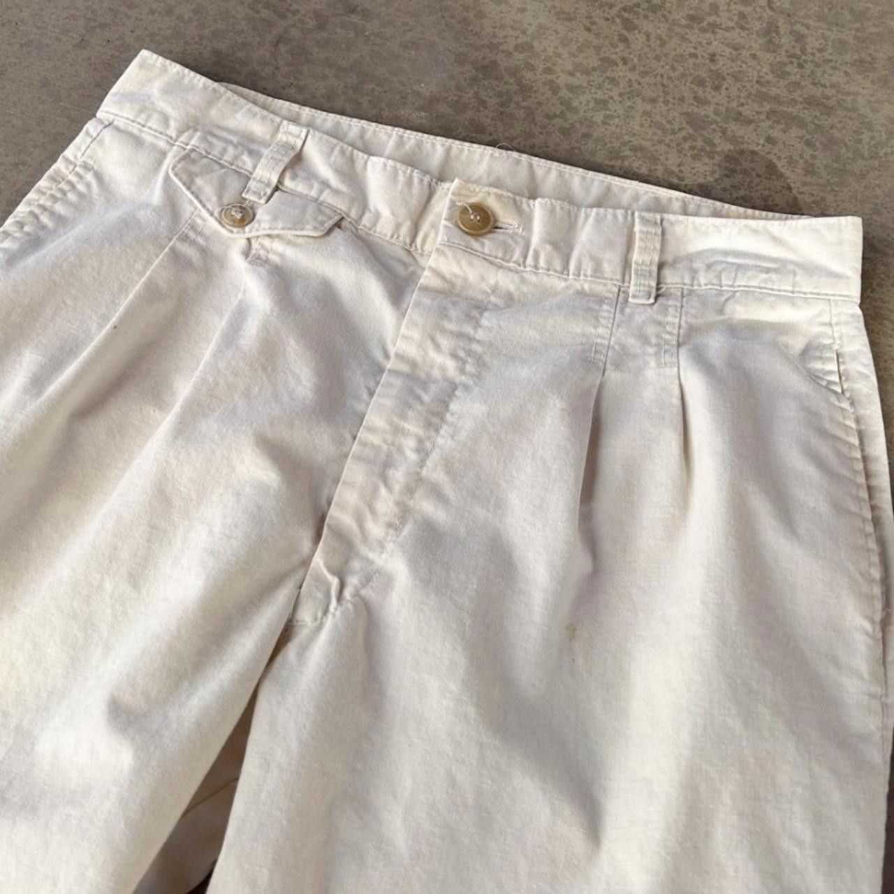 Designer Vintage 80s Flare White Pants Size US 30 / EU 46 - 2 Thumbnail