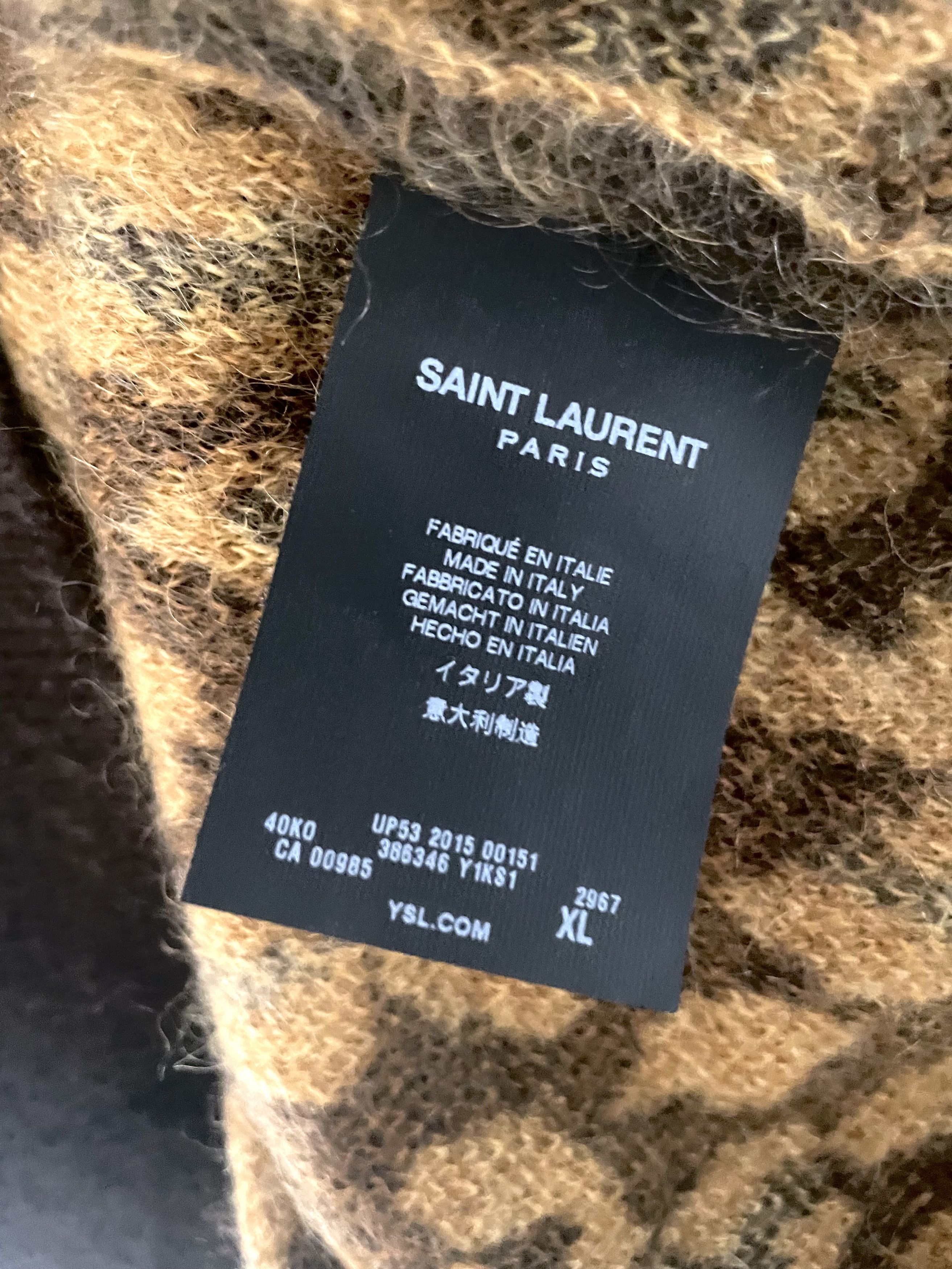 Hedi Slimane × Saint Laurent Paris NEW AW15 PARIS SESSIONS LEOPARD PRINTED MOHAIR SWEATER Size US L / EU 52-54 / 3 - 9 Thumbnail