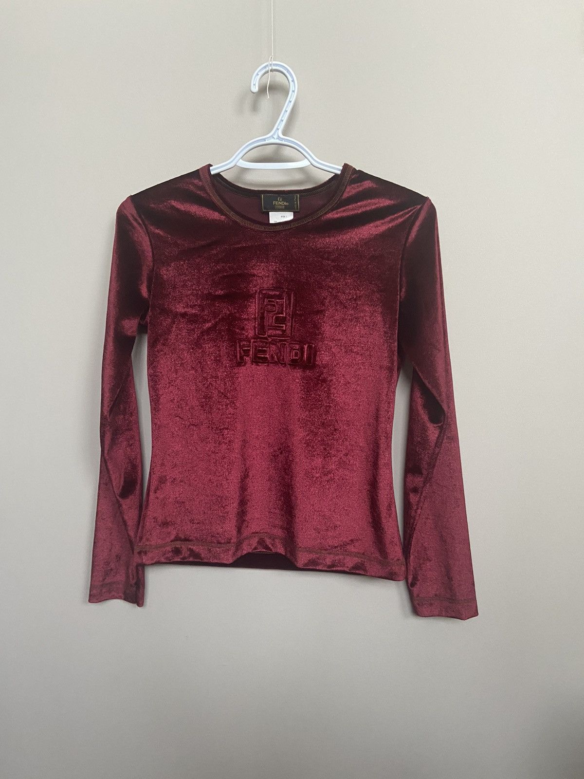 image of Vintage Fendi Big Logo Shirt in Red, Women's (Size Small)