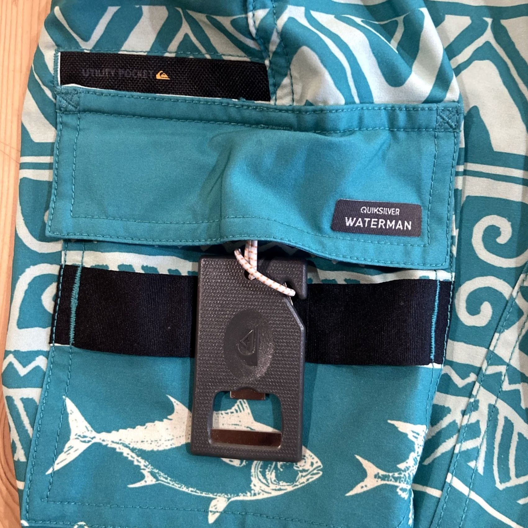 Quiksilver Quiksilver Waterman Board Shorts Men 32 Tuna Mahi Swim Trunks 4 Way Stretch Surf Green Solid Size US 32 / EU 48 - 4 Thumbnail