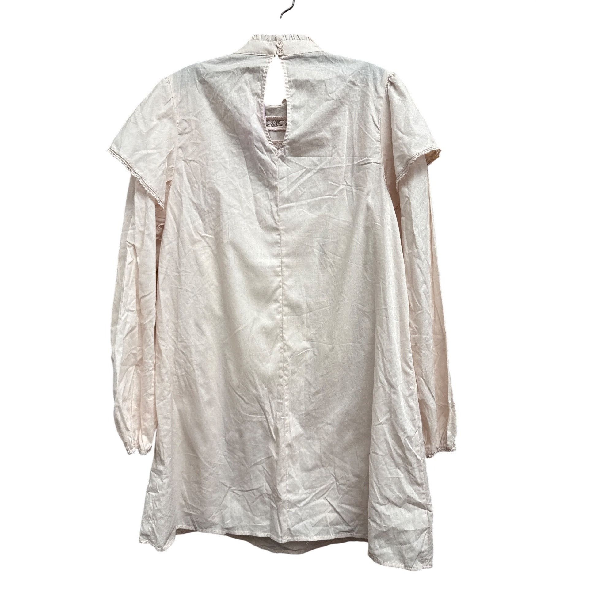 Other Wild Fable Dusty Pink Lace Detail Ruffle Long Sleeve Mini Dr Size M / US 6-8 / IT 42-44 - 7 Thumbnail