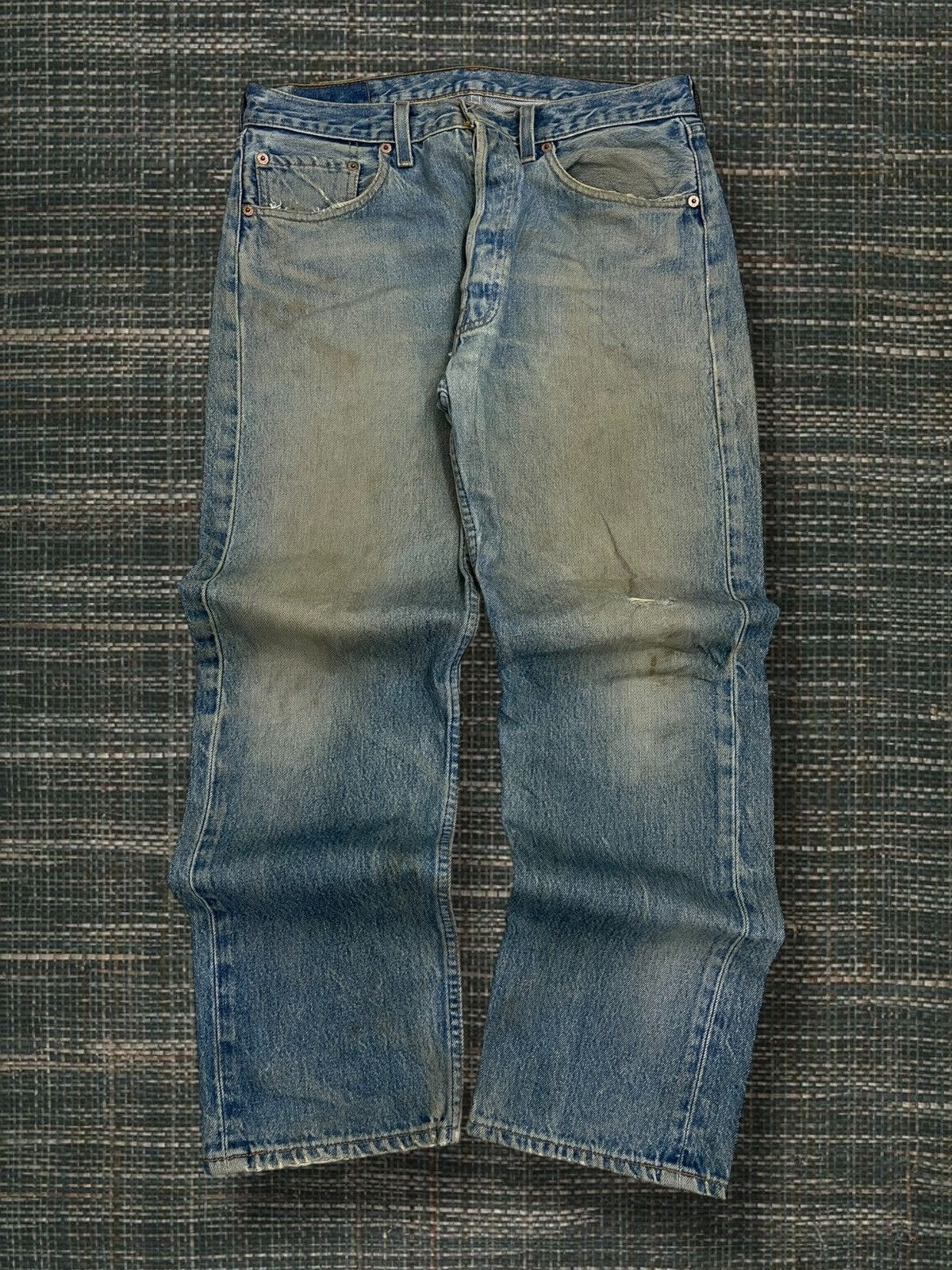 Levi's Vintage Clothing Og Vintage 1990s Designer Levis 501 Distressed Mudwash Style Size US 30 / EU 46 - 1 Thumbnail