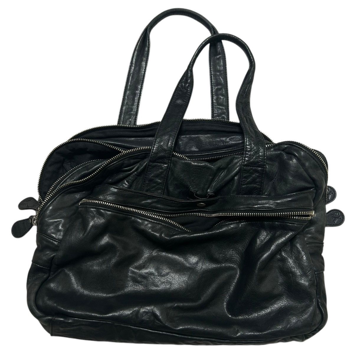 Designer × Vintage × Yohji Yamamoto Vintage Yohji Yamamoto black multi zip leather bag Size ONE SIZE - 2 Thumbnail