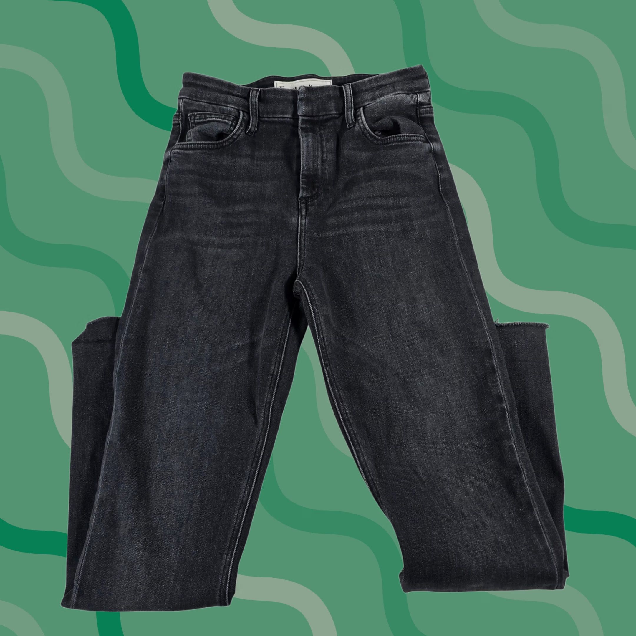 Frank & Eileen Frank & Eileen Derry Jeans Black Slim Straight High Rise Size 25 Raw Hem Size 42" / US 20 - 1 Thumbnail