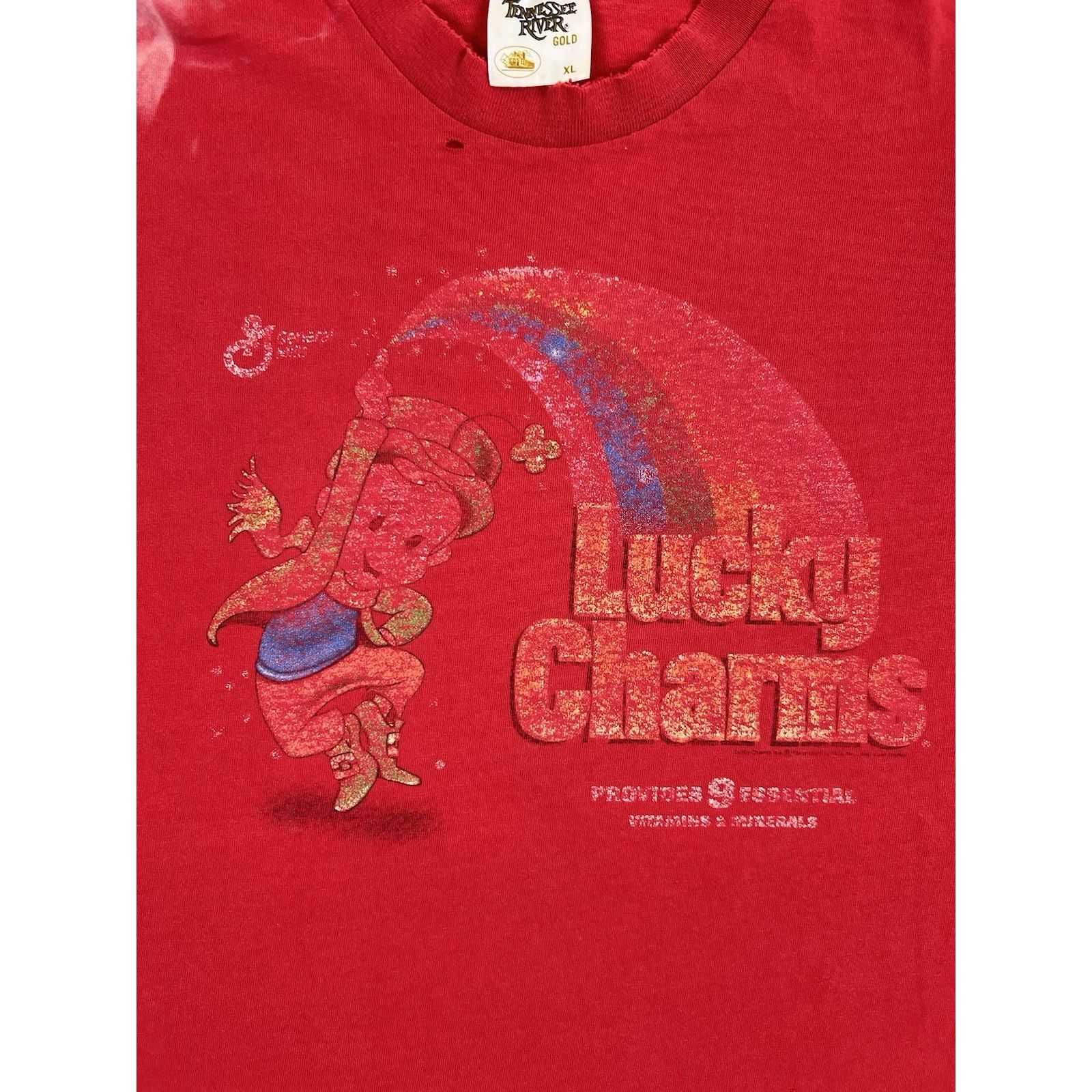 Vintage Vintage Lucky Charms Cereal Promo T-Shirt Size XL Single Sti Size US XL / EU 56 / 4 - 2 Thumbnail