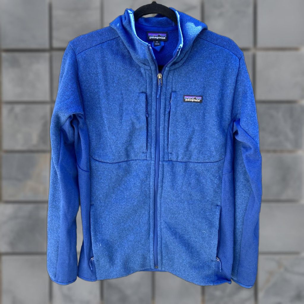 Patagonia Men's Patagonia Blue Solid Full-Zip Hoodie M Double Breast Pocket Poly Stretch Hoodie Size US M / EU 48-50 / 2 - 1 Thumbnail