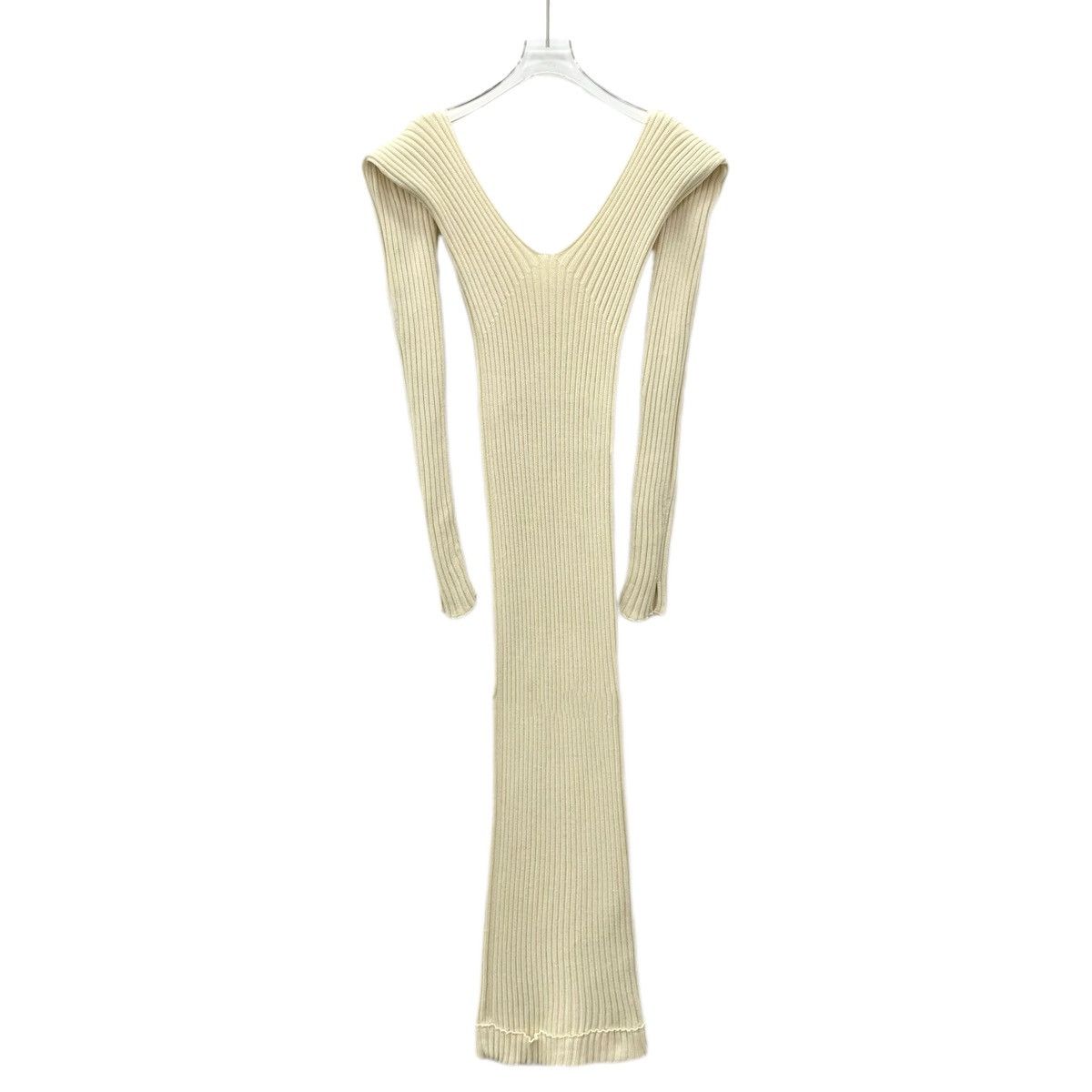 Celine Celine Pale Yellow V-neck Long Sleeve Knit Dress K26WX Size M / US 6-8 / IT 42-44 - 1 Thumbnail