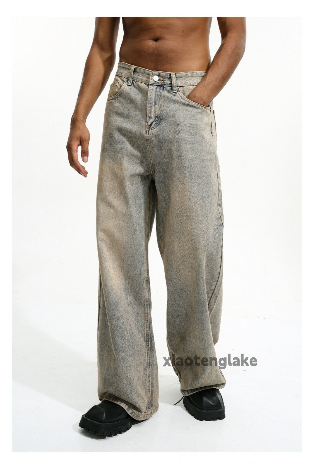 Jean × Vintage washed faded cleanfit yuppie rusty grunge flared jeans Size US 32 / EU 48 - 4 Thumbnail