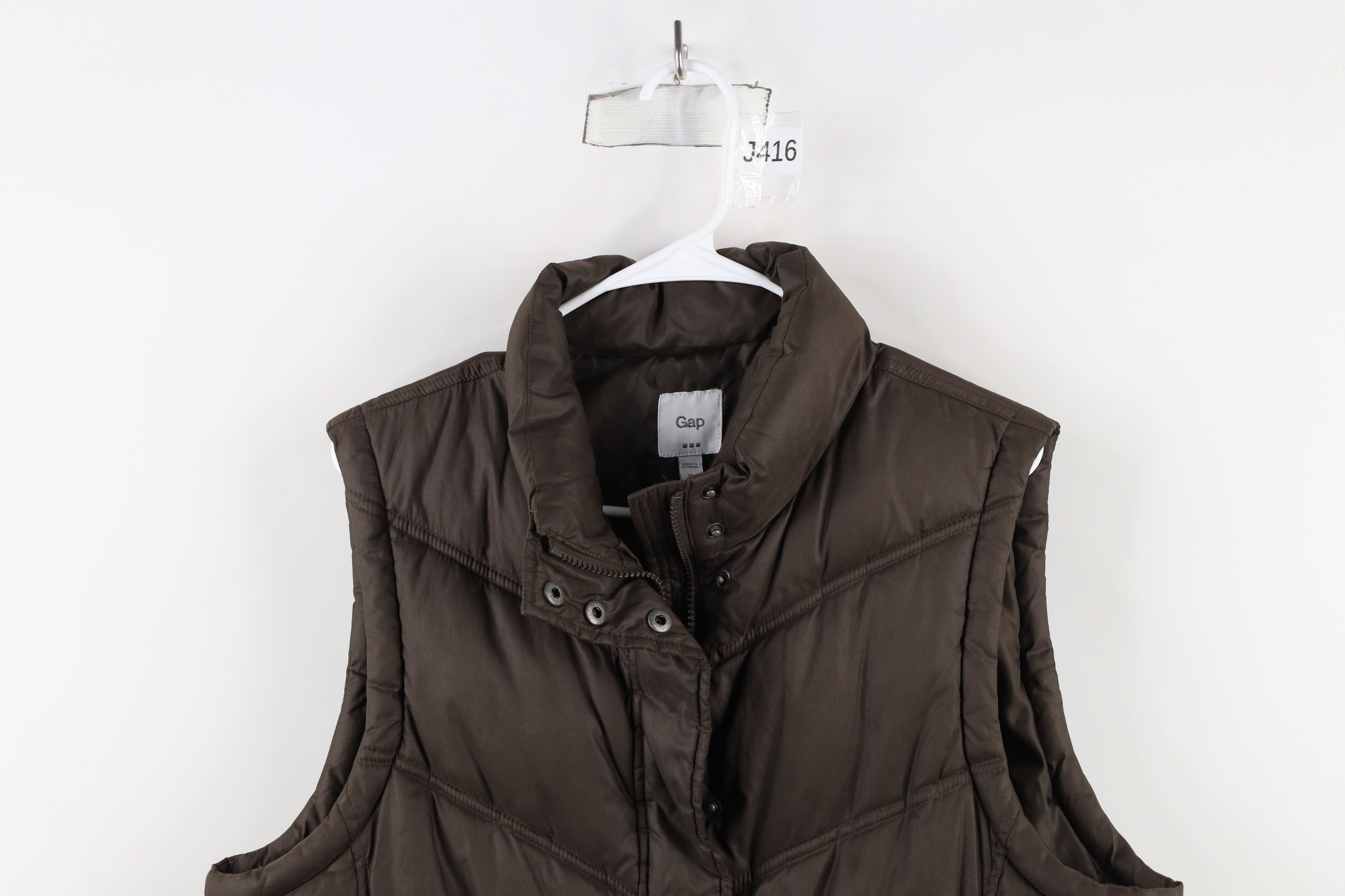 Gap × Vintage Vintage Gap Faded Blank Full Zip Puffer Vest Jacket Brown Size XL / US 12-14 / IT 48-50 - 2 Thumbnail