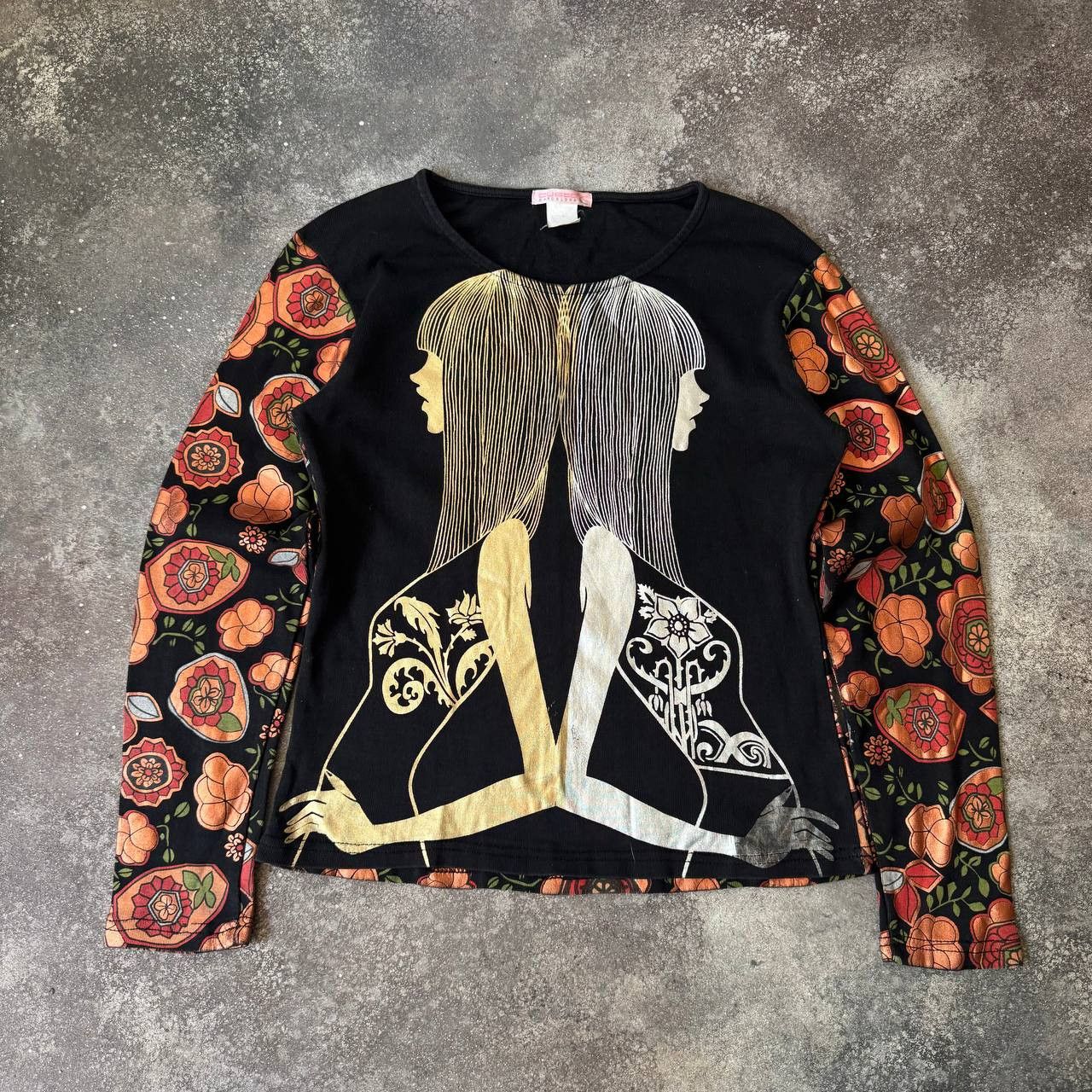 Y2K Custo Barcelona Amazing Lady Printed Long Sleeve Top