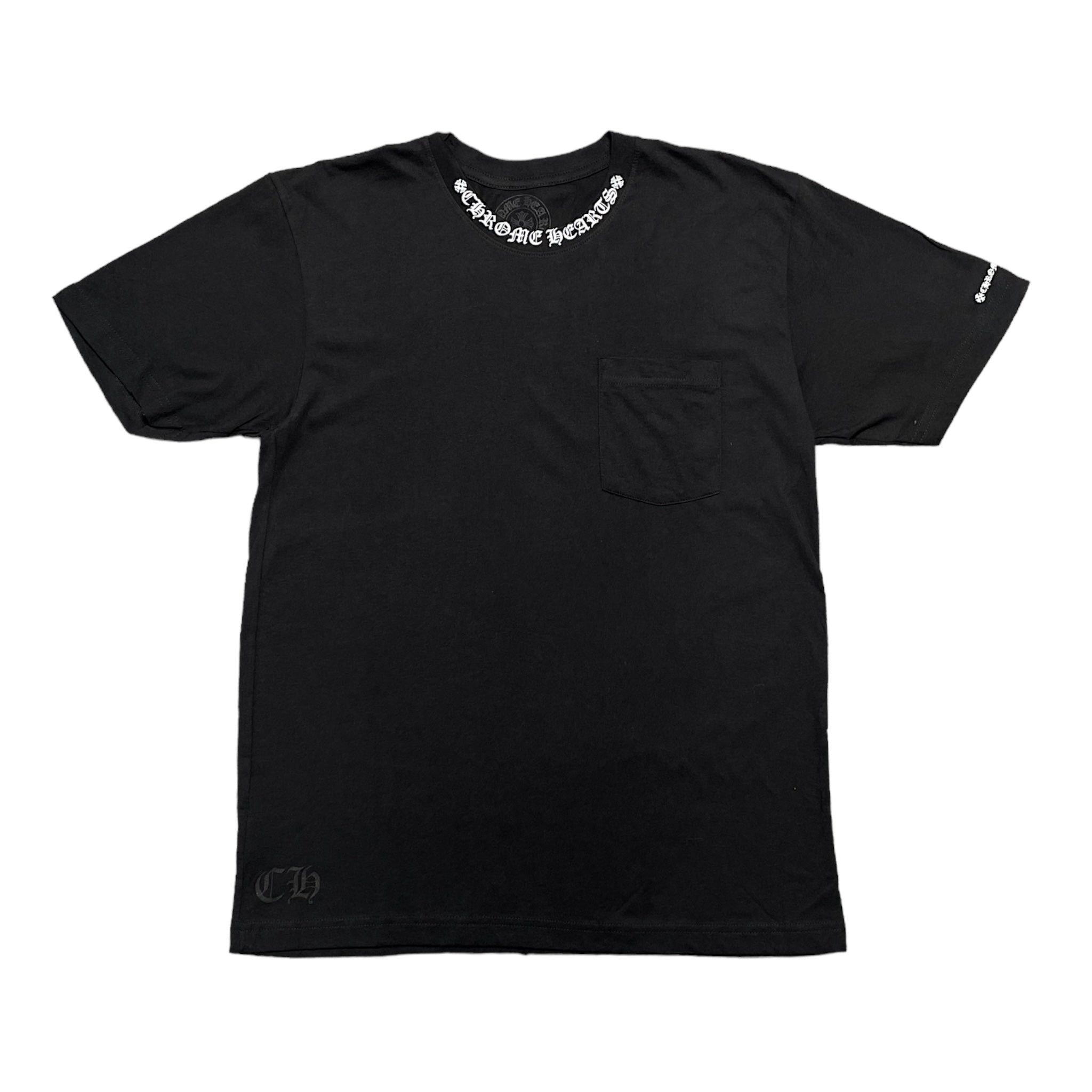 Neck Logo Short Sleeve Tee Shirt Black White