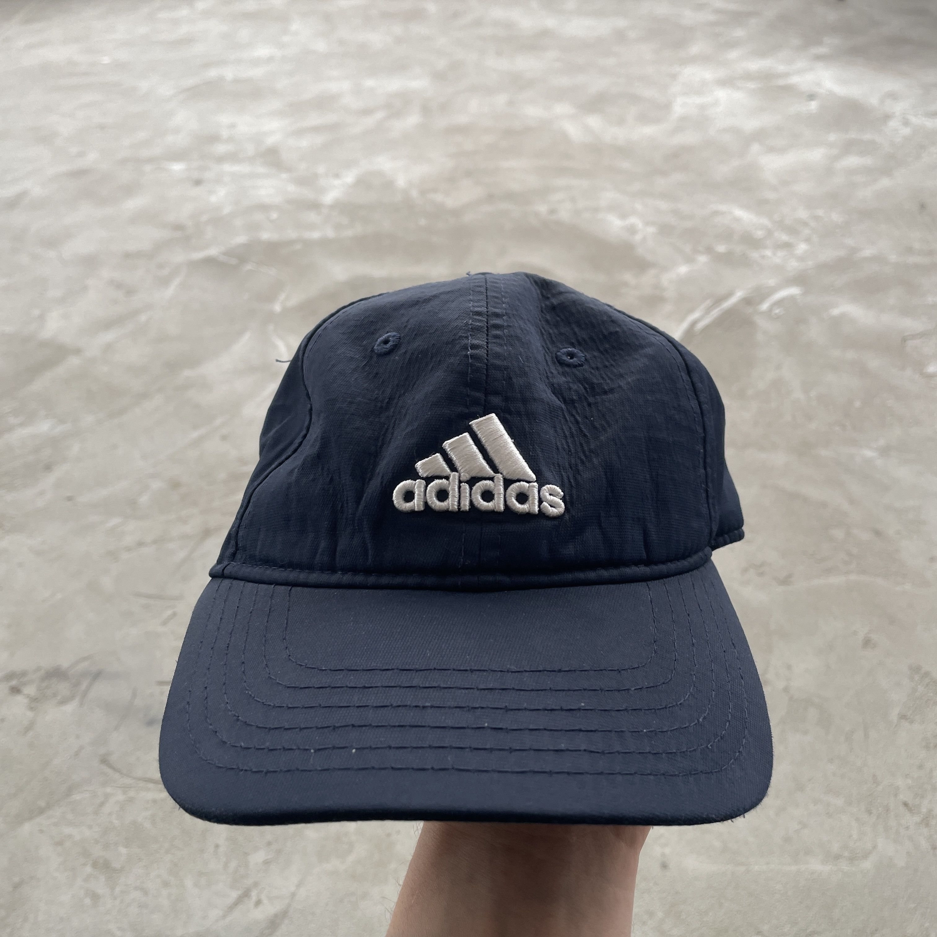 Adidas Vintage Adidas Golf Hat Navy Blue Nylon Performance Cap Tag Size ONE SIZE - 2 Thumbnail