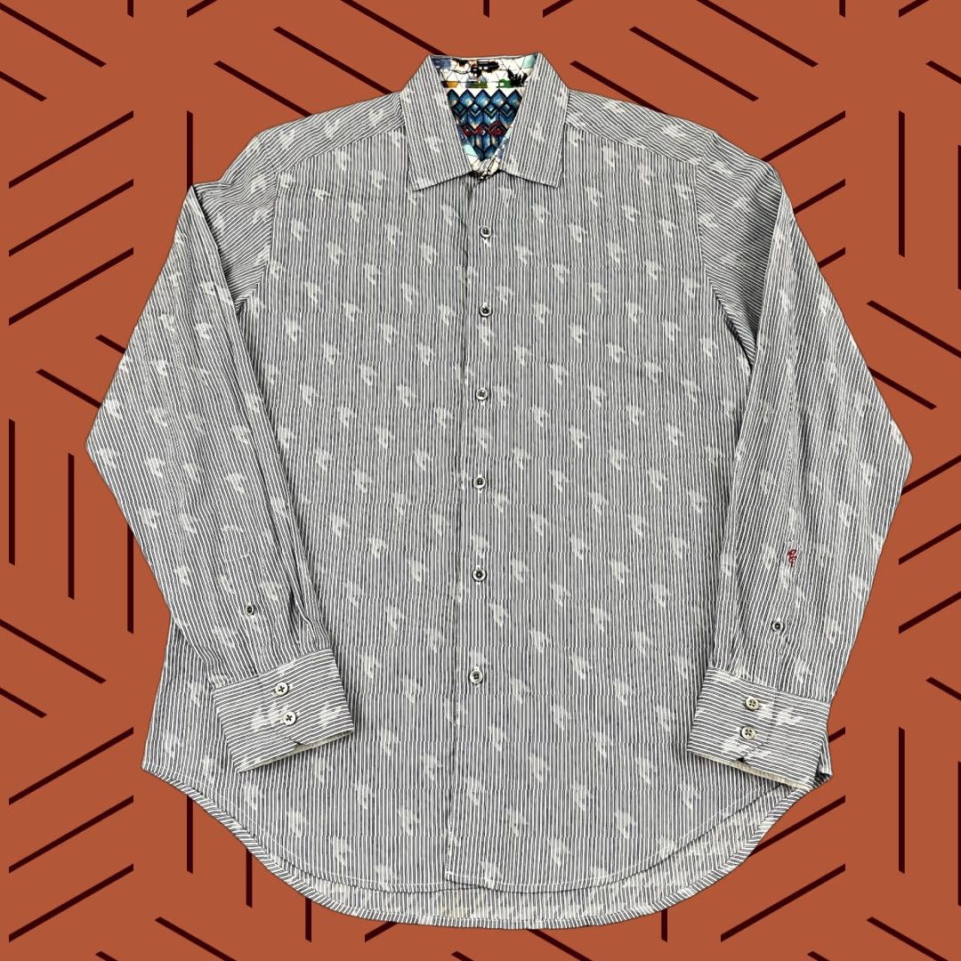 Robert Graham VINTAGE Robert Graham Shirt Mens Medium Classic Blue White Geometric Button Up Preppy Size US M / EU 48-50 / 2 - 1 Thumbnail