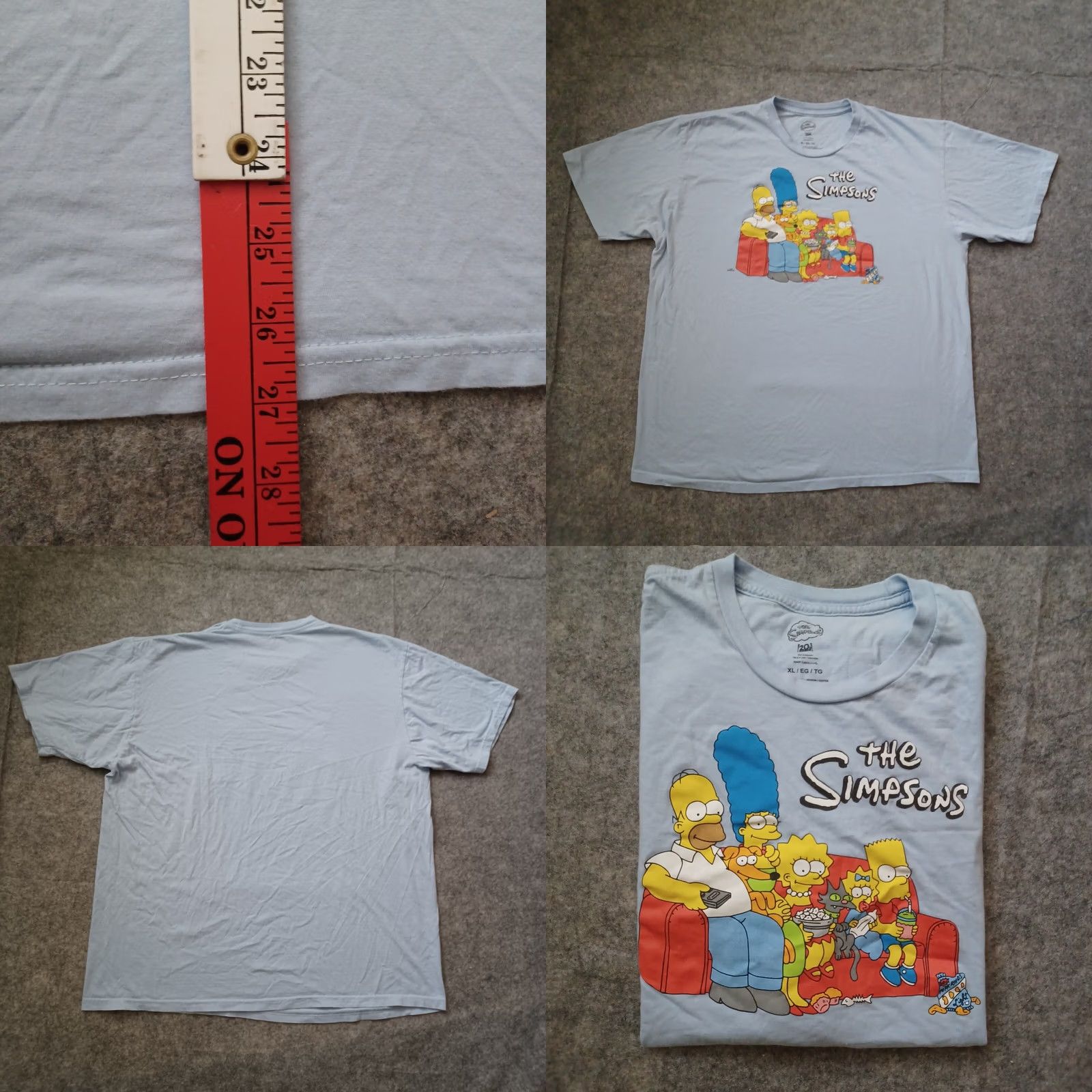 Vintage The Simpsons Graphic T Shirt Mens XL Blue Short Sleeve Sitting Couch Size US XL / EU 56 / 4 - 8 Thumbnail