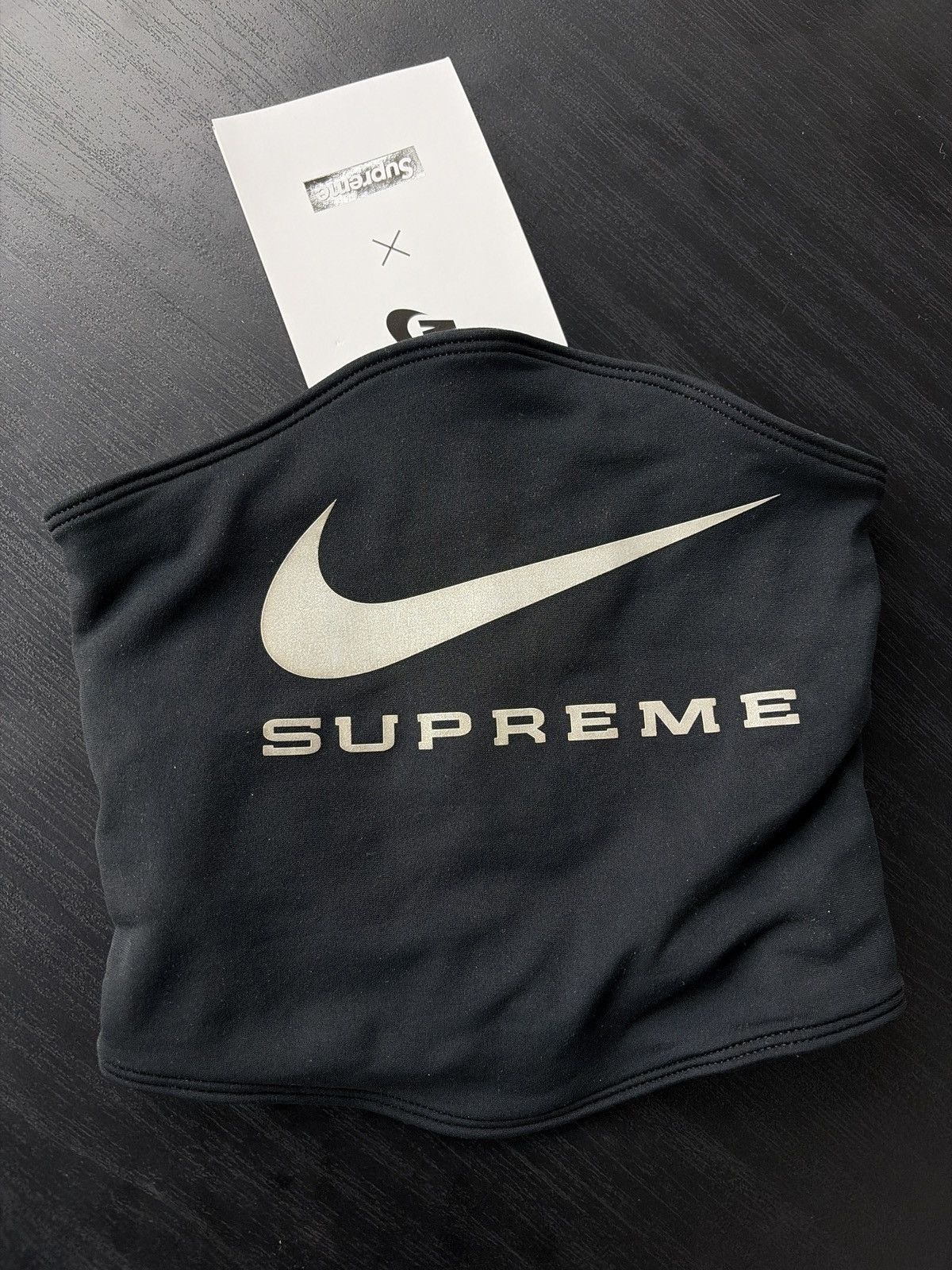 Nike Supreme x Nike Logo Neck Warmer Black Size ONE SIZE - 1 Thumbnail