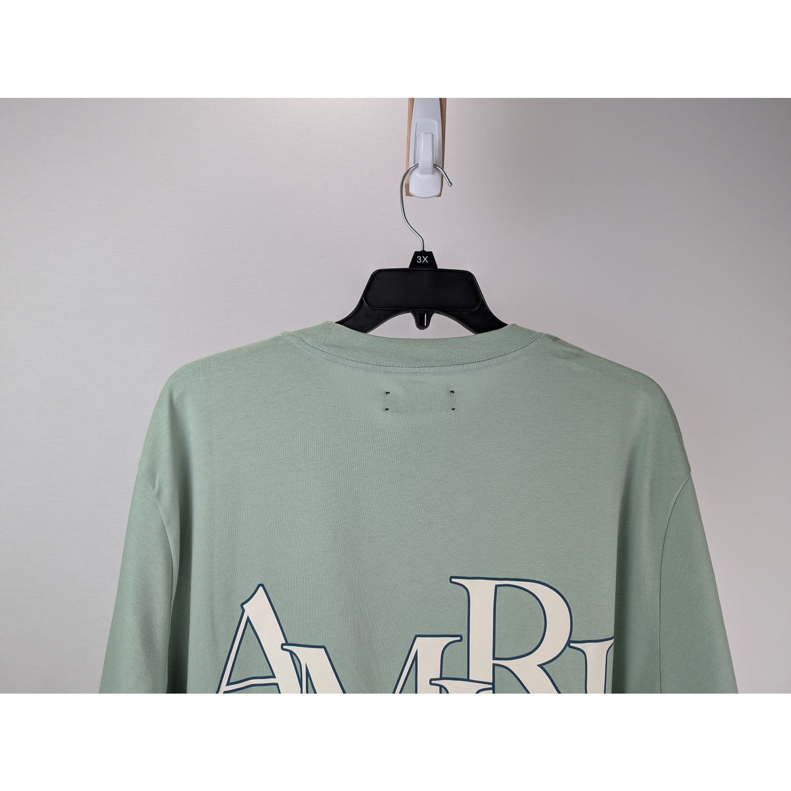Amiri o1rshd1 Amiri Staggered Logo Tee T-Shirt in Frosty Green 3XL Size US XXL / EU 58 / 5 - 7 Thumbnail