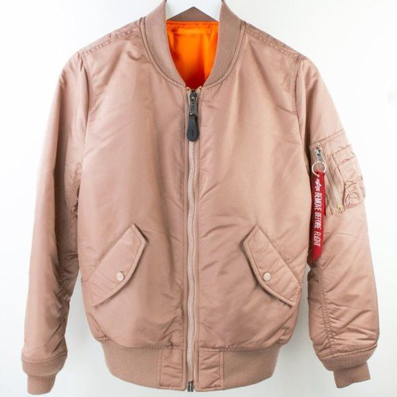 Alpha Industries Mauve Reversible MA-1 Bomber Flight Jacket