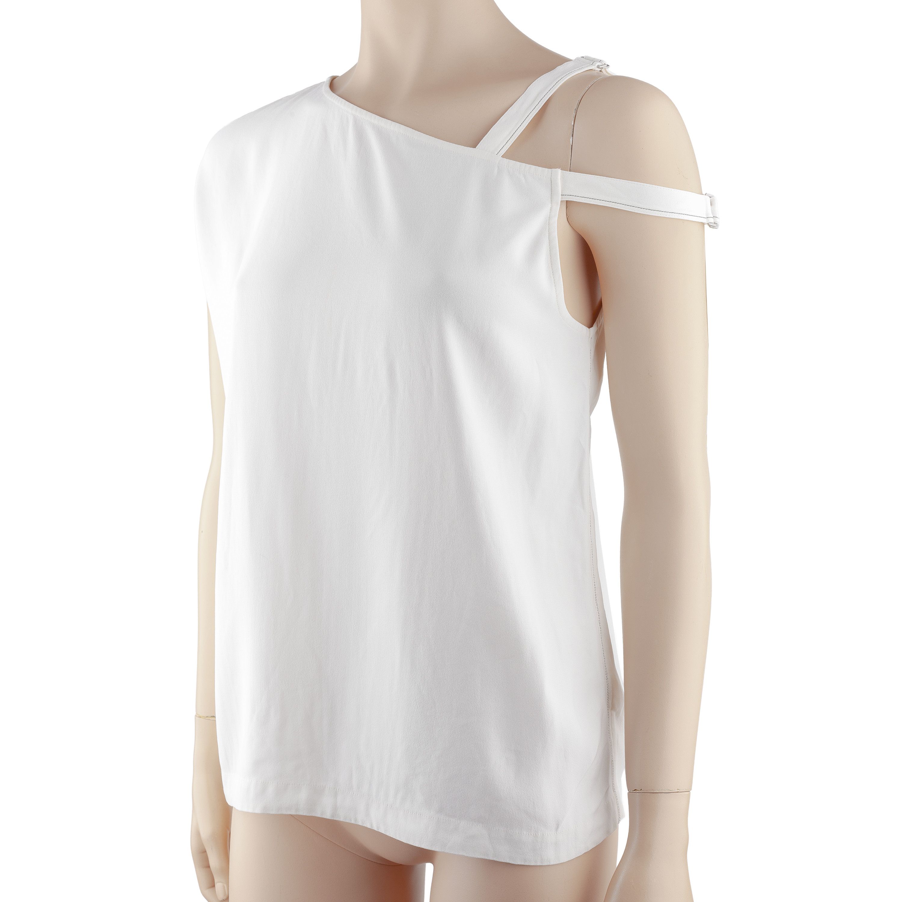 Helmut Lang Helmut Lang One Shoulder White Top Size S / US 4 / IT 40 - 1 Thumbnail