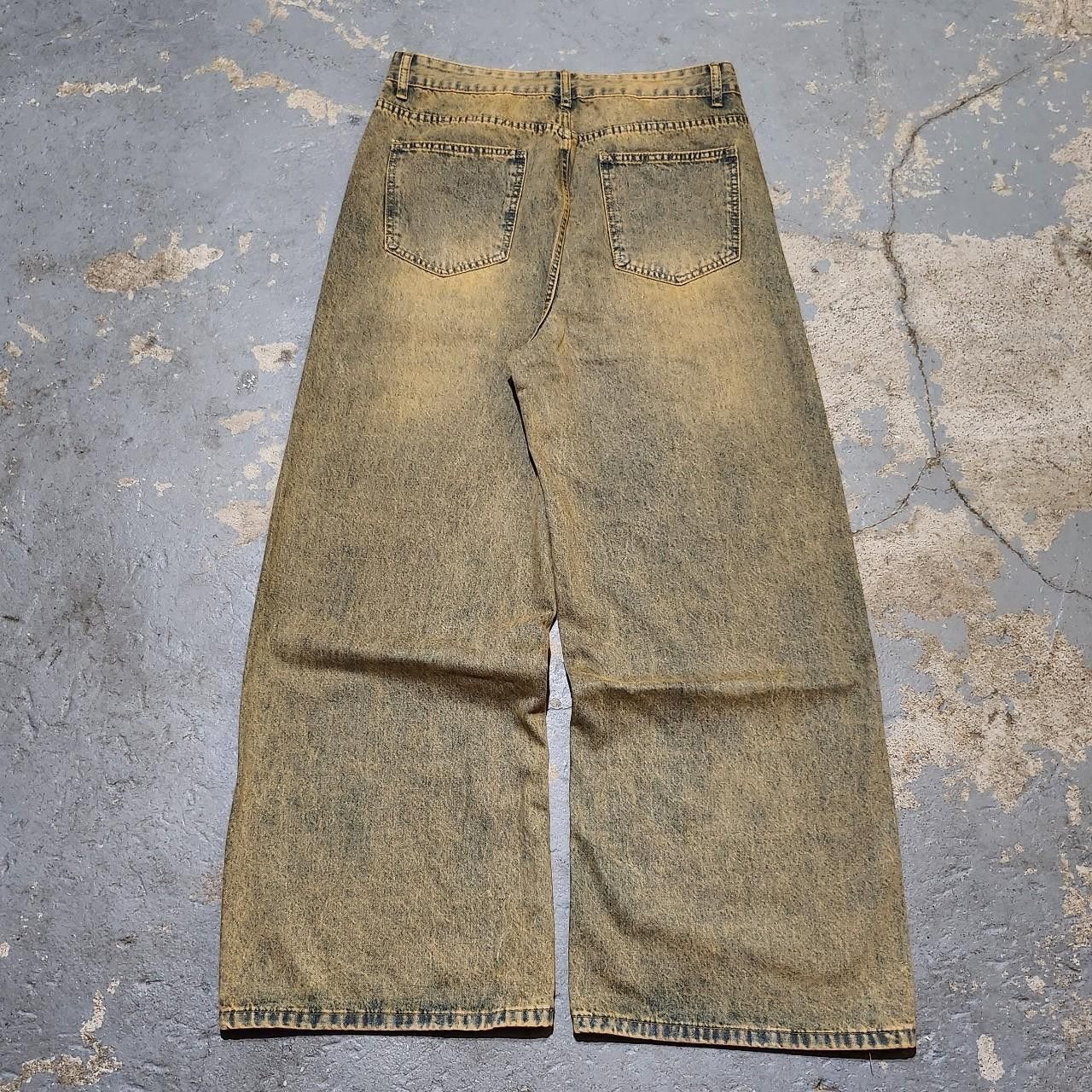 Japanese Brand Baggy sand/brown faded jeans grunge denim Size US 32 / EU 48 - 2 Thumbnail