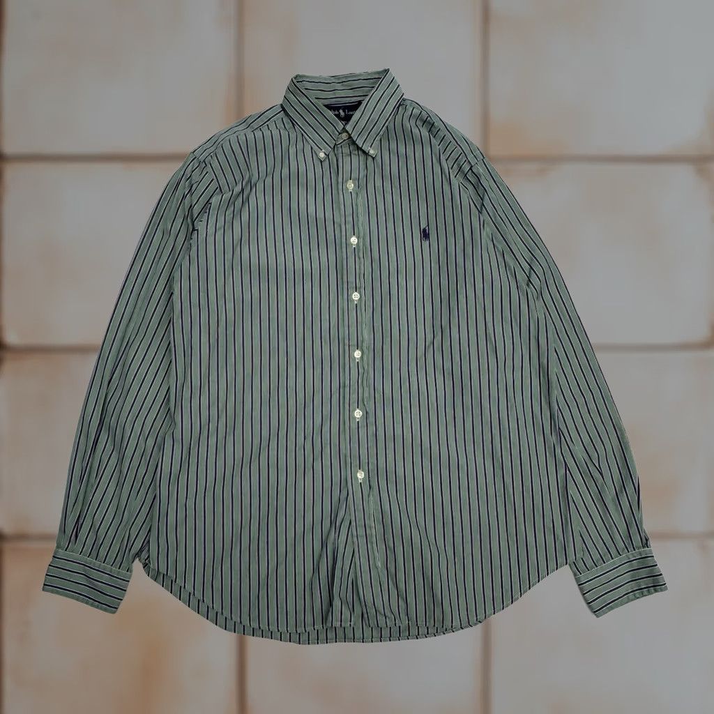 Ralph Lauren Ralph Lauren Button-Down Long Sleeve Shirt Mens Classic Fit L Green Purple Striped 16.5 Size US L / EU 52-54 / 3 - 1 Thumbnail