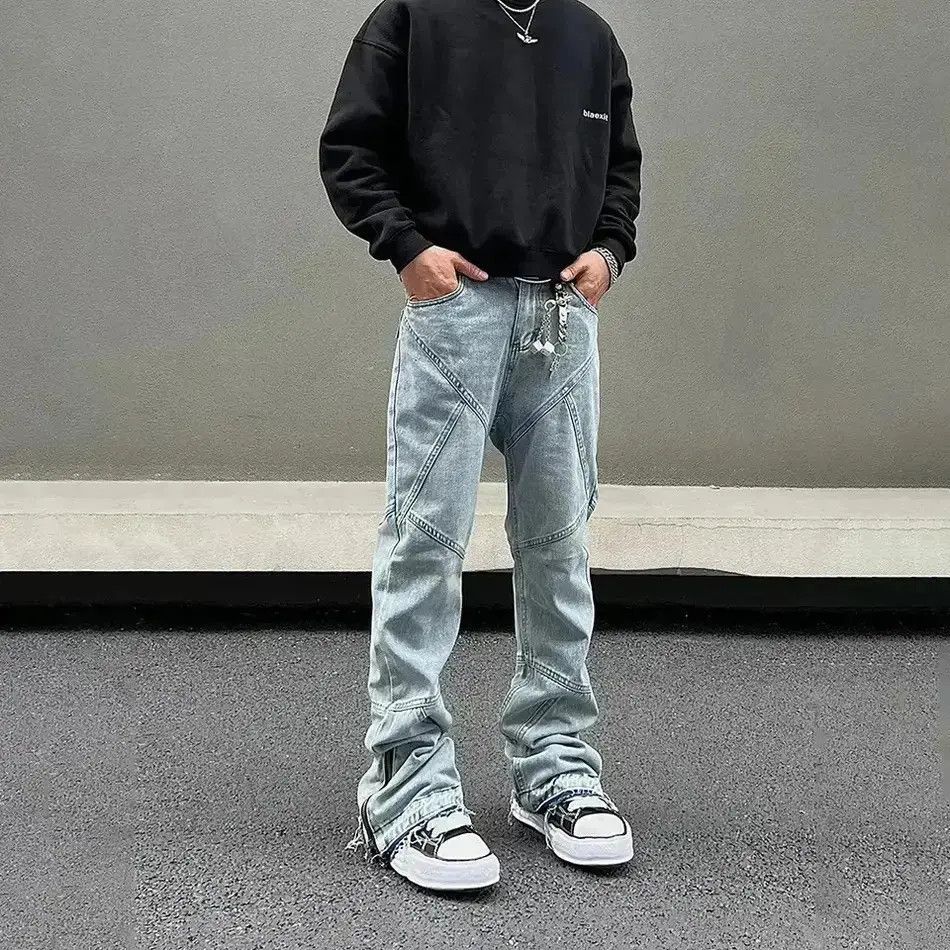 Japanese Brand Hip Hop Punk Blue Casual Regular Streetwear Denim Pants Size US 34 / EU 50 - 1 Thumbnail
