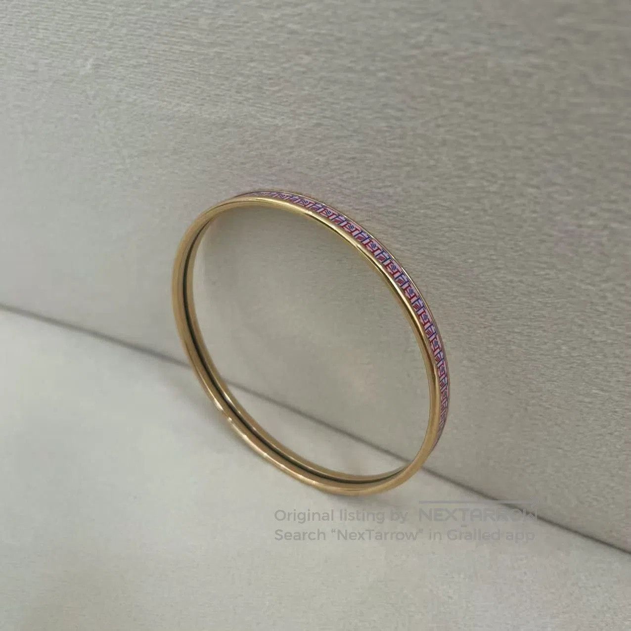 Hermes Hermes Pink Enamel Narrow Bangle. Size ONE SIZE - 3 Thumbnail