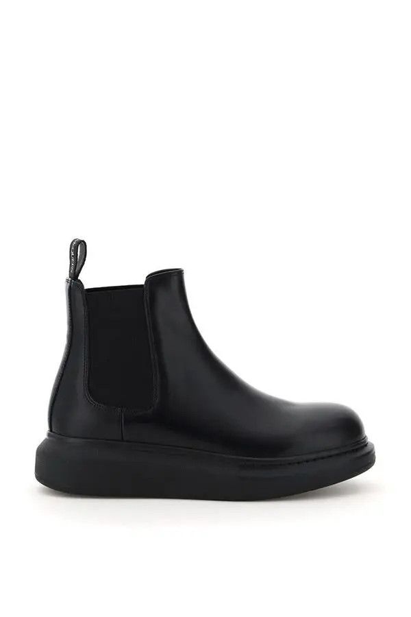 Alexander McQueen o1w1db10925 Leather Chalsea Boots in Black Size US 4 / IT 34 - 1 Thumbnail