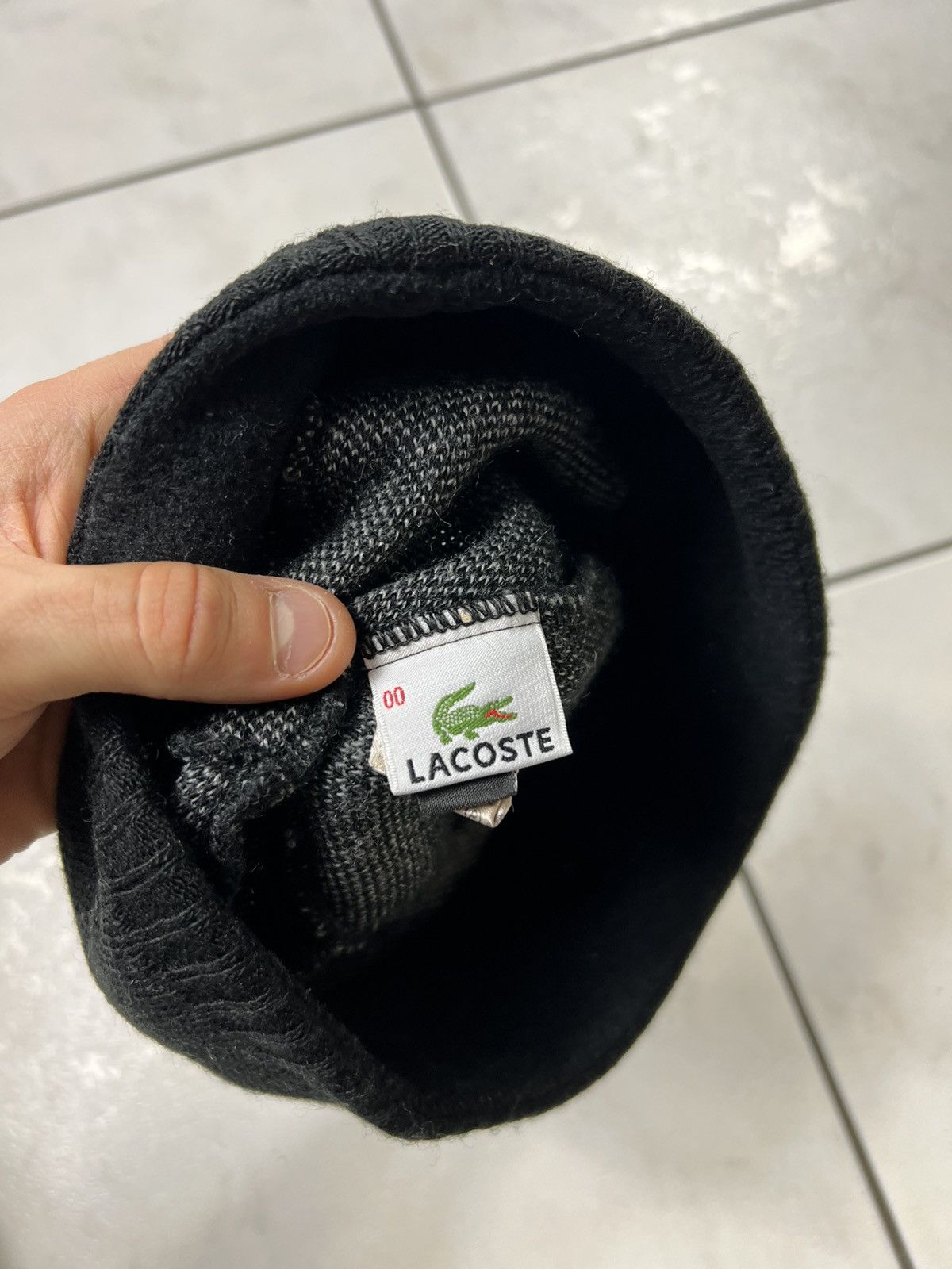 Lacoste Vintage Lacoste y2k knitted crocodile big logo drill beanie Size ONE SIZE - 14 Thumbnail