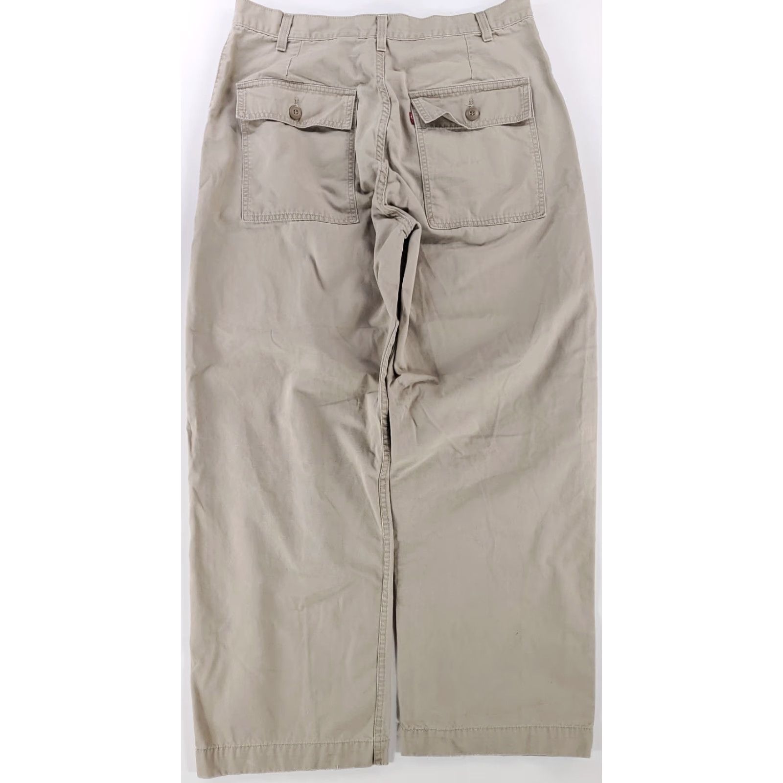 Levi's VINTAGE Levi's Baggy Khaki Pants Military Style Tan Mens 36x32 36x31 Actual Beige Inseam 31 Regular 36 Y2K Size US 36 / EU 52 - 5 Thumbnail