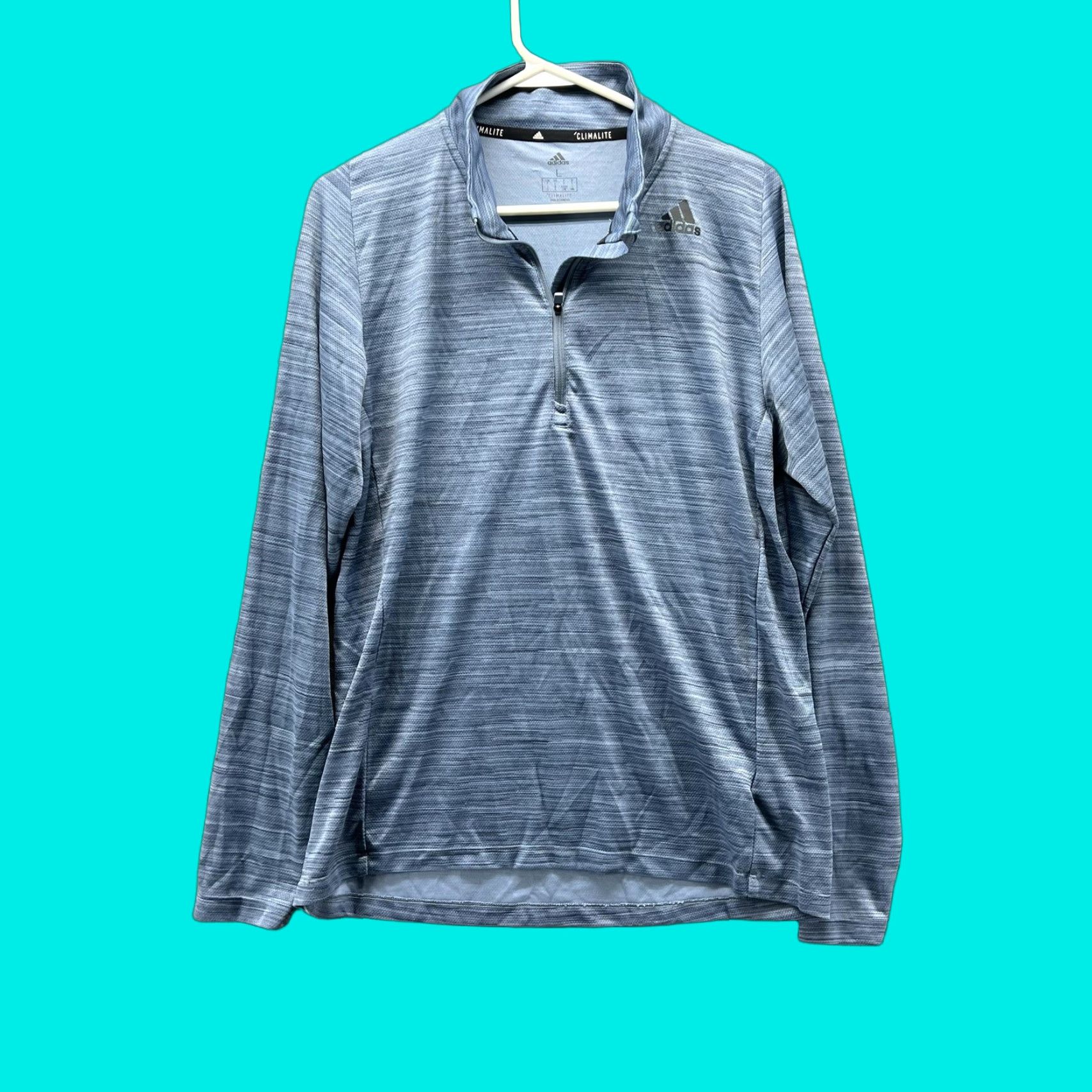 Adidas Adidas Sweatshirt Mens Large Blue Climalite Quarter Zip Pullover Athletic Golf Size US L / EU 52-54 / 3 - 1 Thumbnail