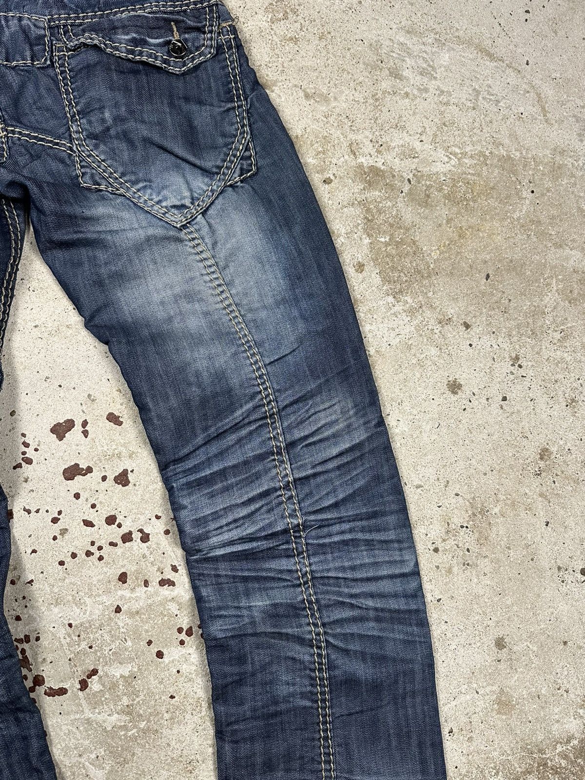 If Six Was Nine × Le Grande Bleu (L.G.B.) × Vintage Vintage Y2K Japanese Style Washed Denim Stitched Pants Jeans Size US 28 / EU 44 - 6 Thumbnail