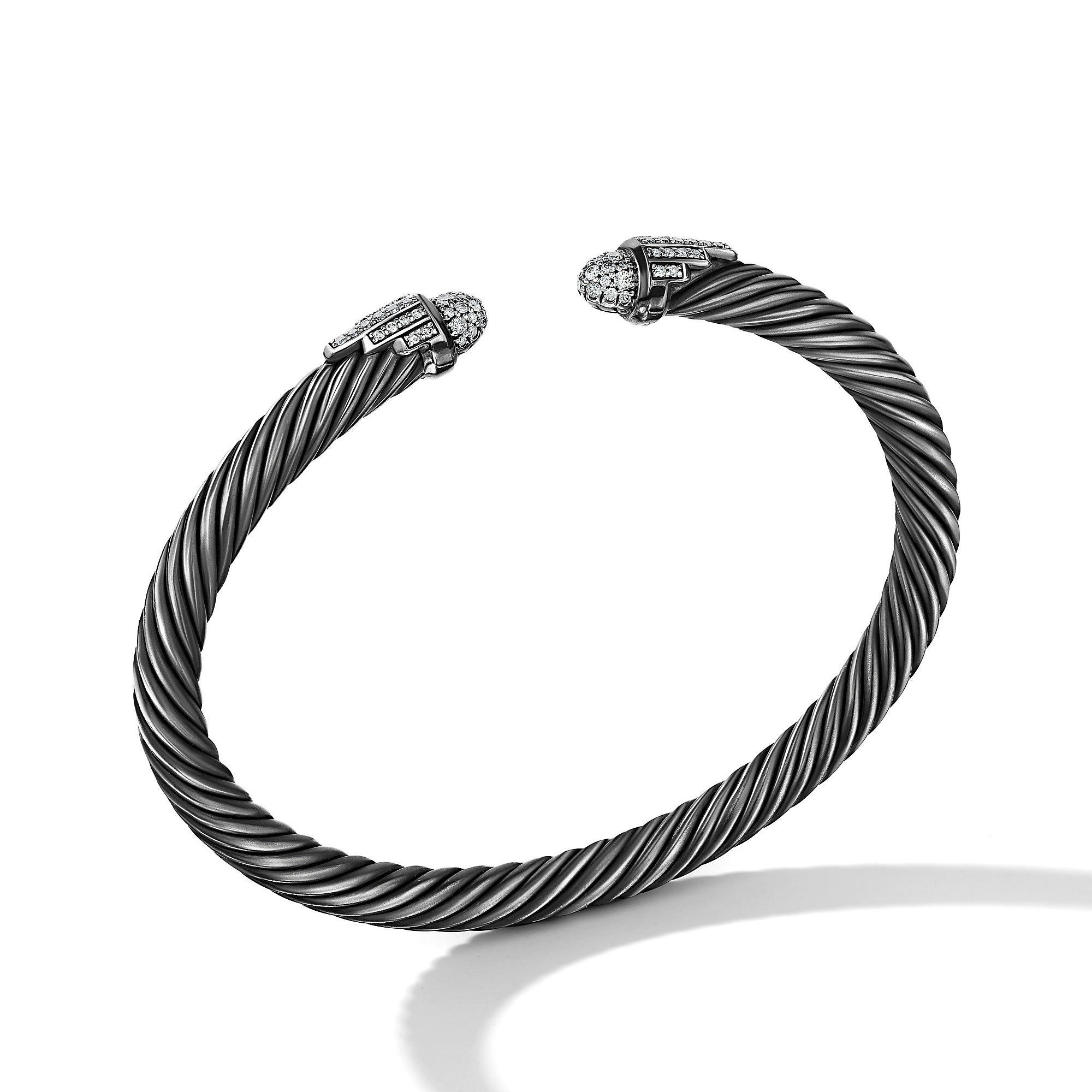 David Yurman o1w1db10325 Bracelet in Blackened Silver with Pave Diamonds Size ONE SIZE - 2 Thumbnail