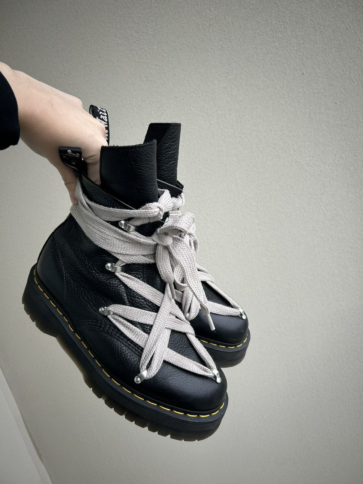 image of Rick Owens Doc Martens Shoes in Black, Men's (Size 11)
