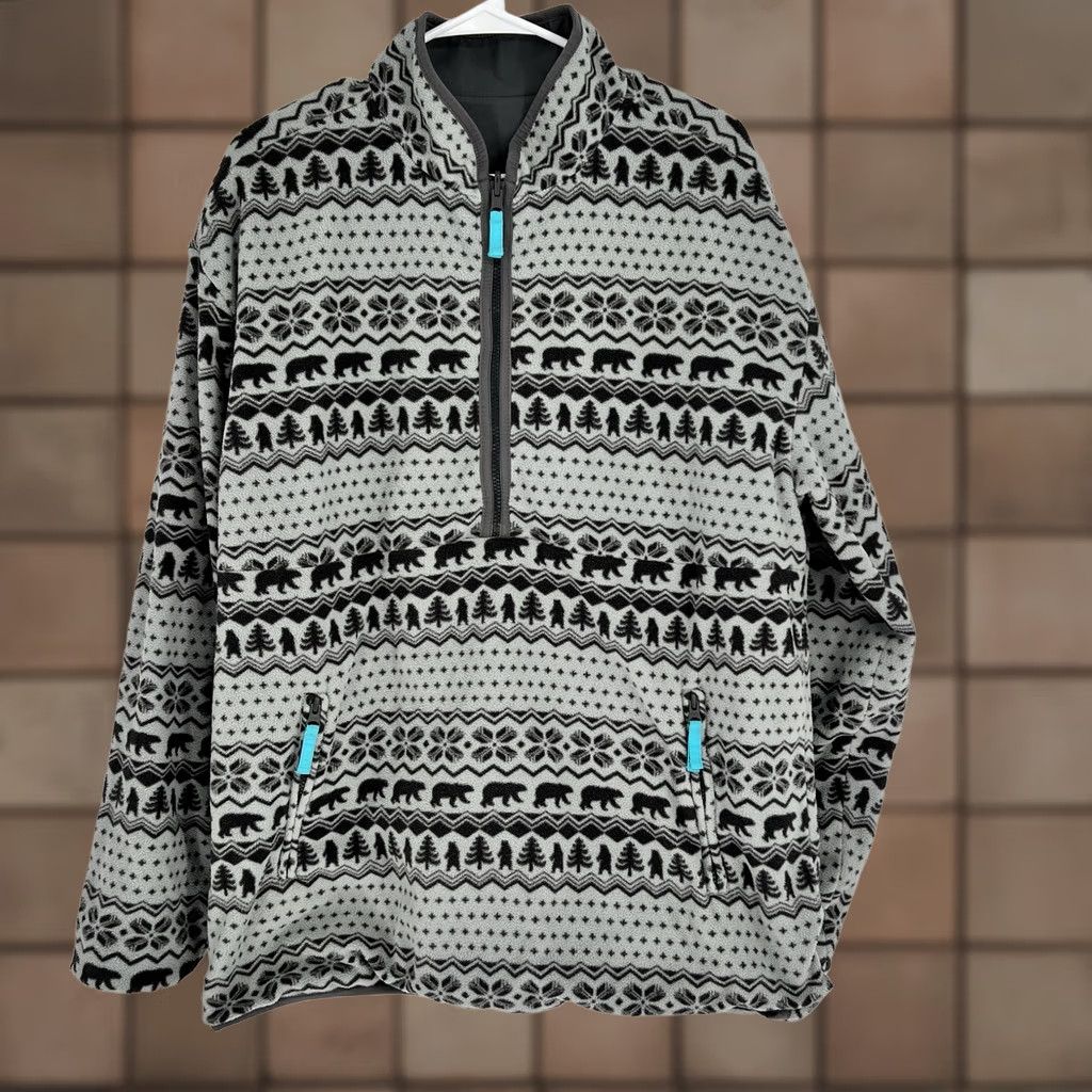 Chubbies Chubbies The Bear Hug Reversible Jacket Fleece Half Zip Pullover Size Large Unisex Adults Multicolor Nylon Windproof Pockets Lined 1/4 Zip Size US L / EU 52-54 / 3 - 1 Thumbnail