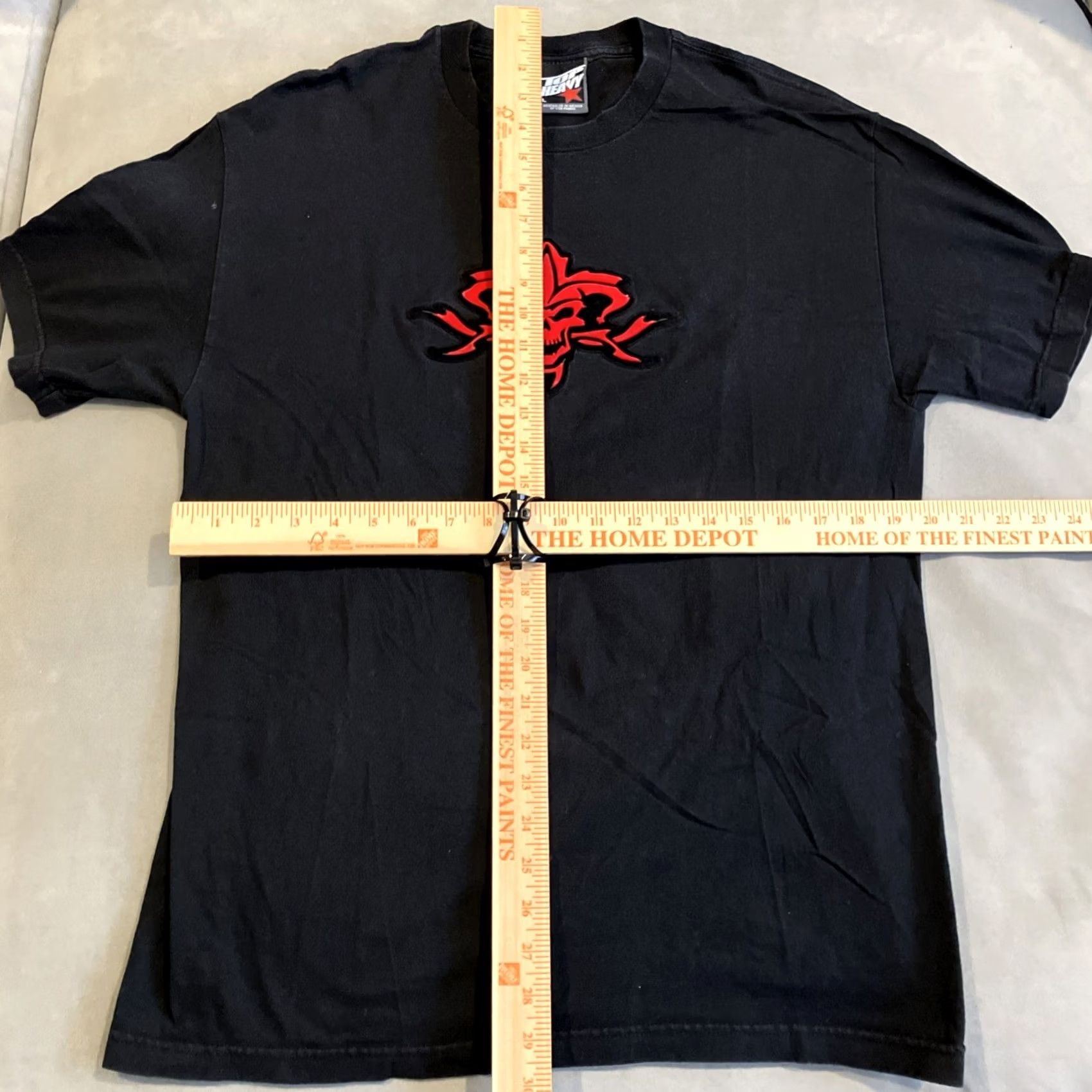X-LARGE VINTAGE Top Heavy T-Shirt Joker / Jester Raised Puff Print Black XL Men Short Sleeve Crew Neck Large Shirt Mens Black Size US XL / EU 56 / 4 - 4 Thumbnail