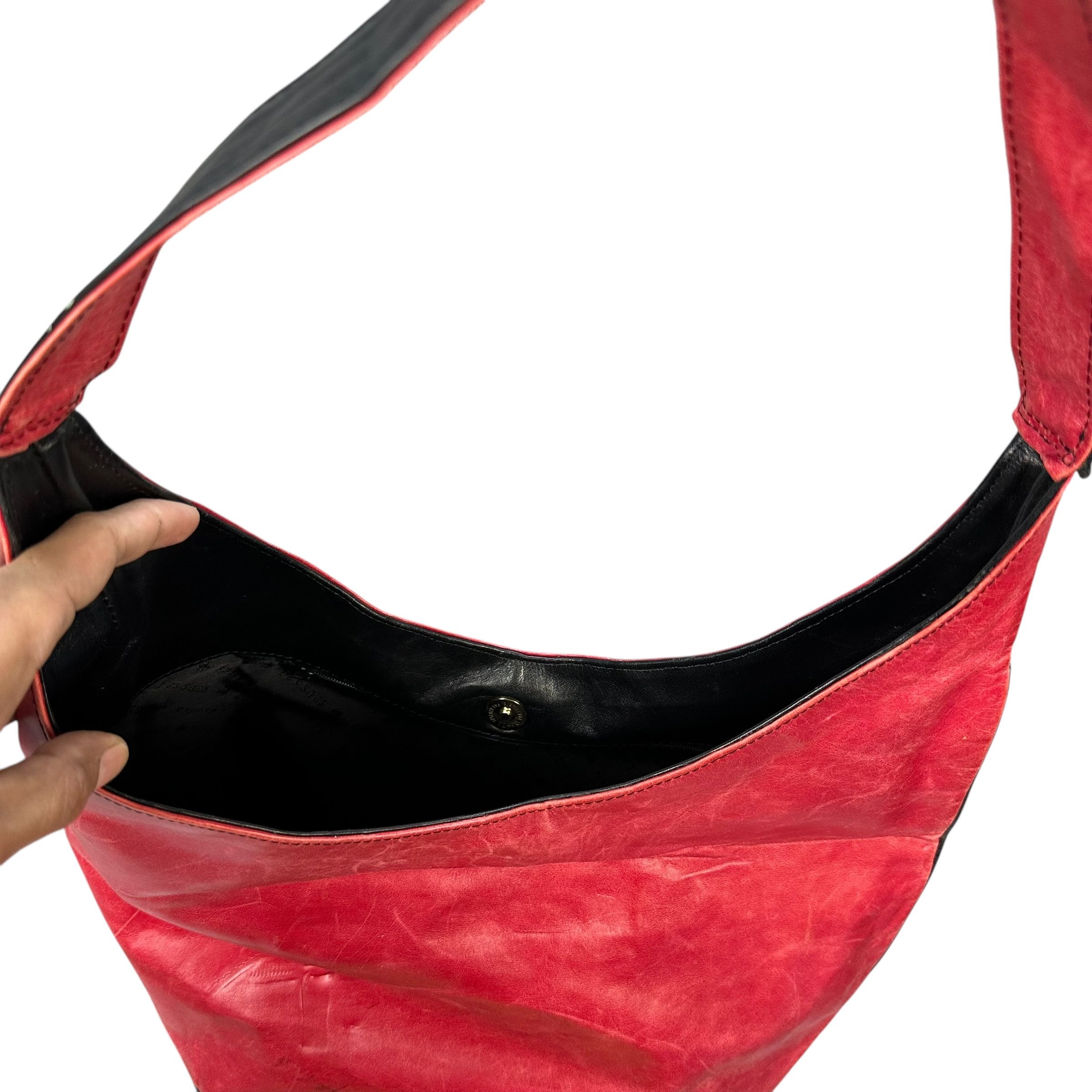 Vintage Vintage LES SACS Red Leather Shoulder Bag Size ONE SIZE - 7 Thumbnail