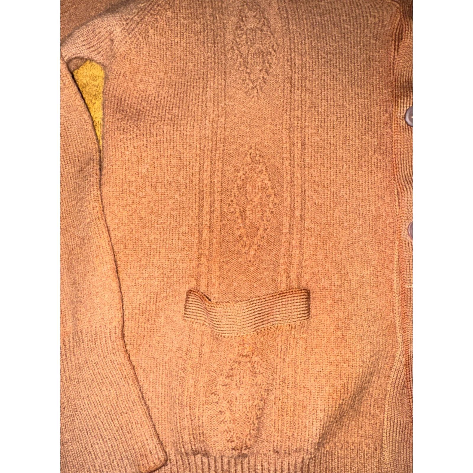 Vintage VINTAGE Women’s Brown Cardigan Sweater Brown 19x23 Medium Womens Jacket Cardigan 19x23 Medium Brown Size M / US 6-8 / IT 42-44 - 3 Thumbnail