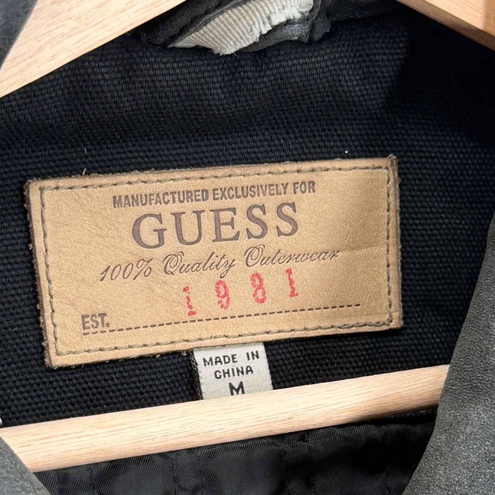 Guess Vintage 90s Black Genuine Leather Heavy Zip Bomber Jacket Size US M / EU 48-50 / 2 - 7 Thumbnail