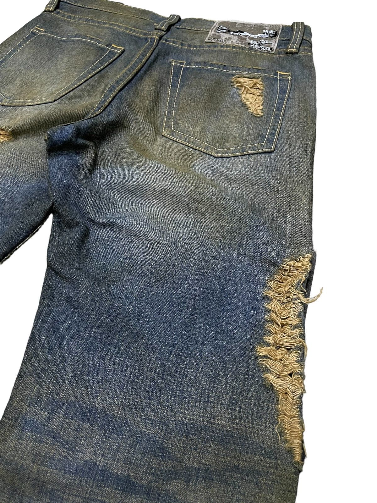 Hysteric Glamour × In The Attic Co&Lu Japan Mud Wash Distressed Jeans Size US 30 / EU 46 - 14 Thumbnail