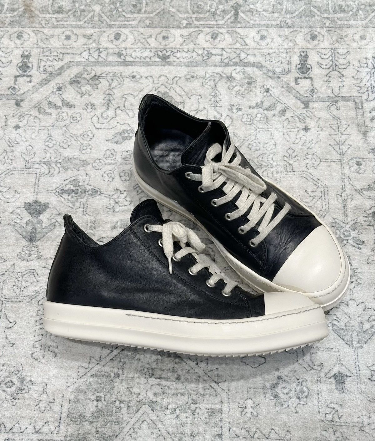 Rick Owens Rick Owens Mainline Leather Low-Top Sneakers Size US 8.5 / EU 41-42 - 4 Thumbnail